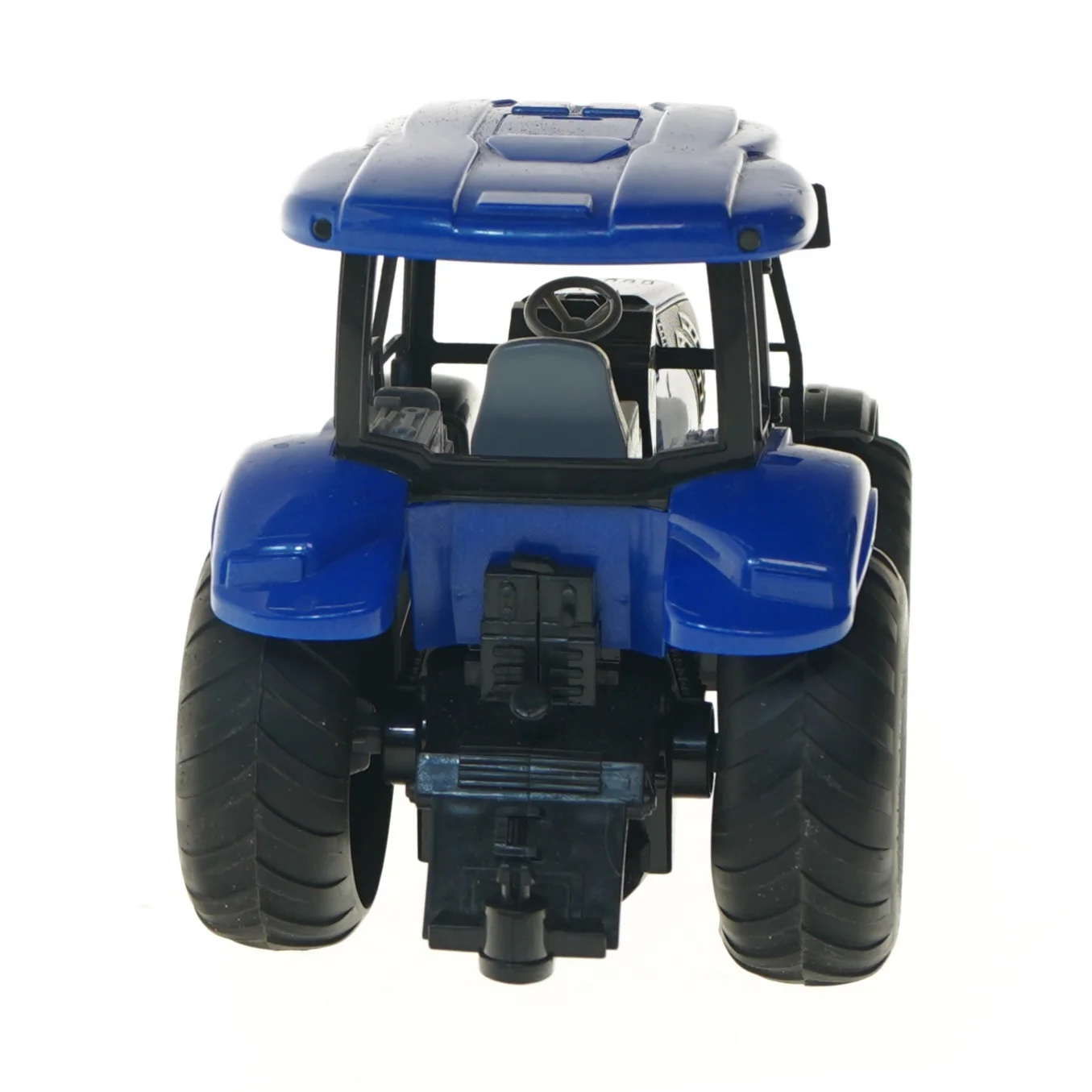 Lille blå modeltraktor med detaljer (str. 22 cm)