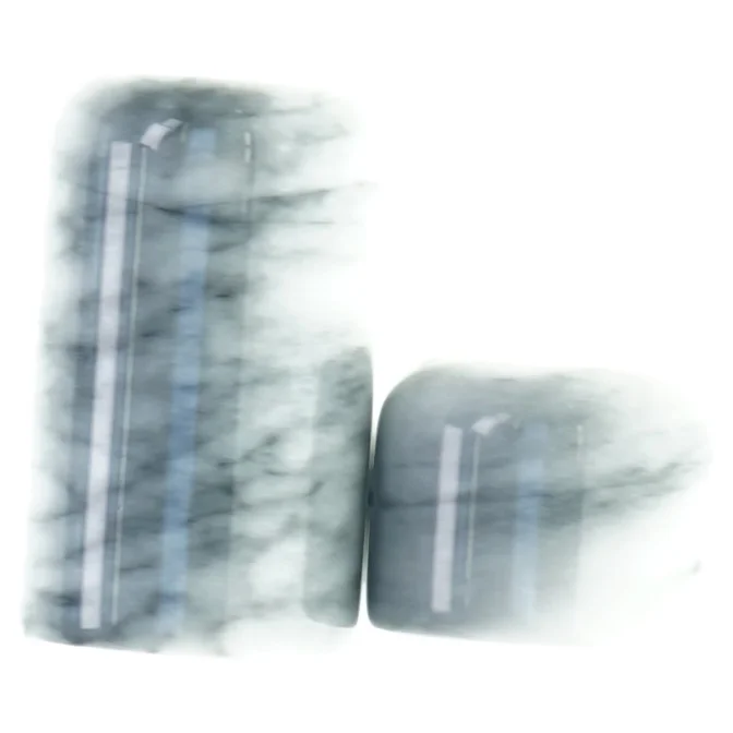 Lysestager i marmor til fyrfadslys (str. 10 cm og 4 cm)