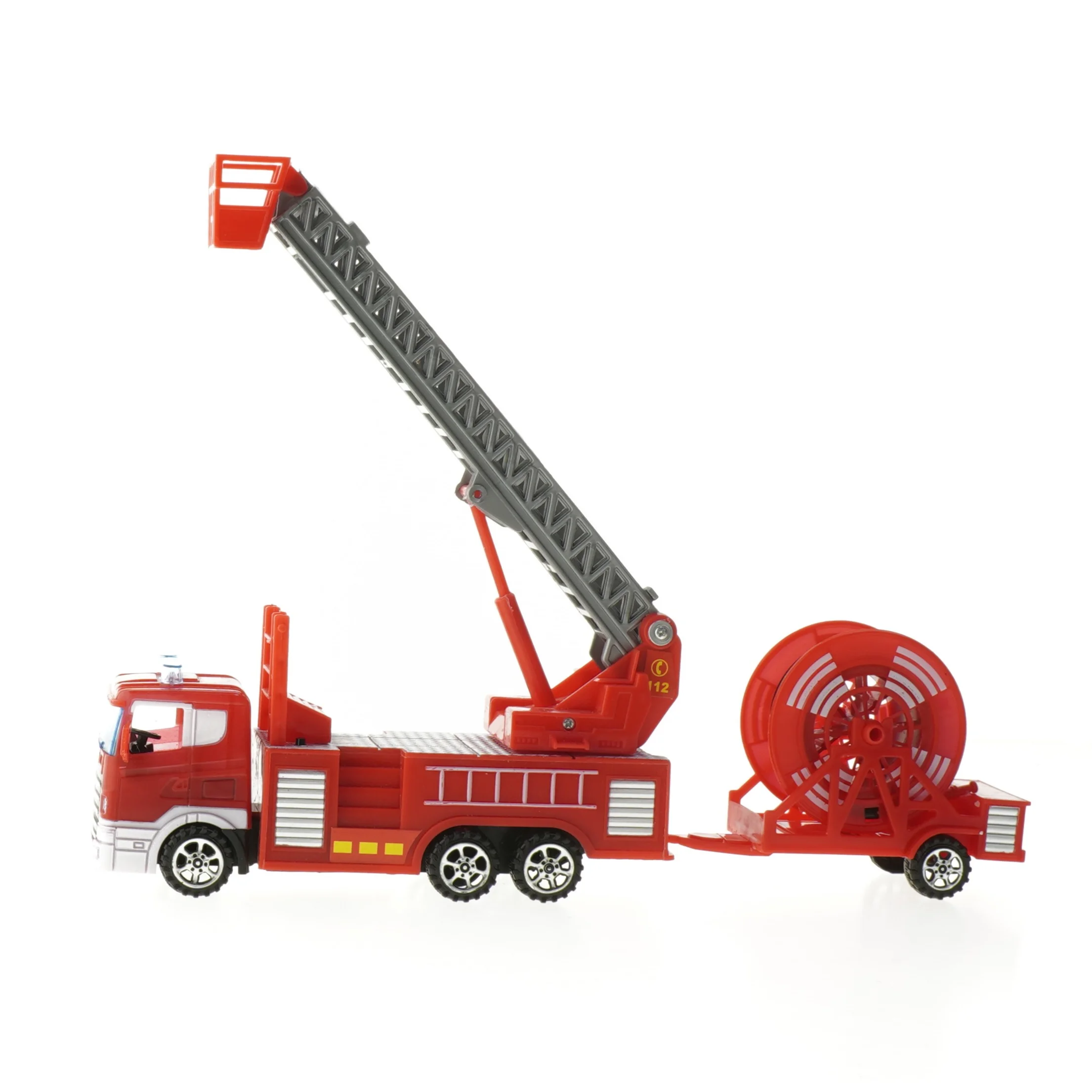 Legetøjs brandbil med stige (str. 10x30x6 cm)