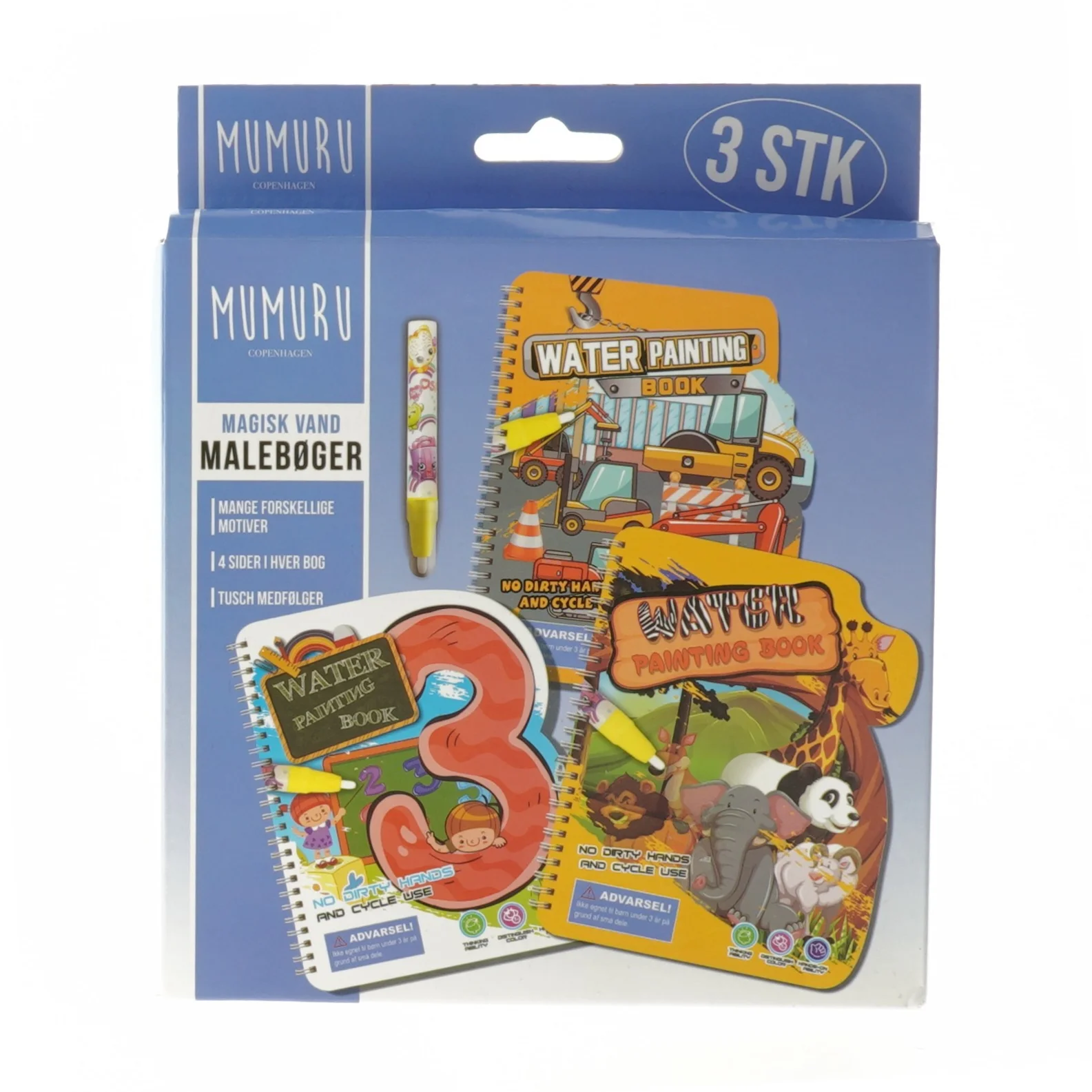 Vand malebøger sæt fra Mumuru (str. 16x13 cm)
