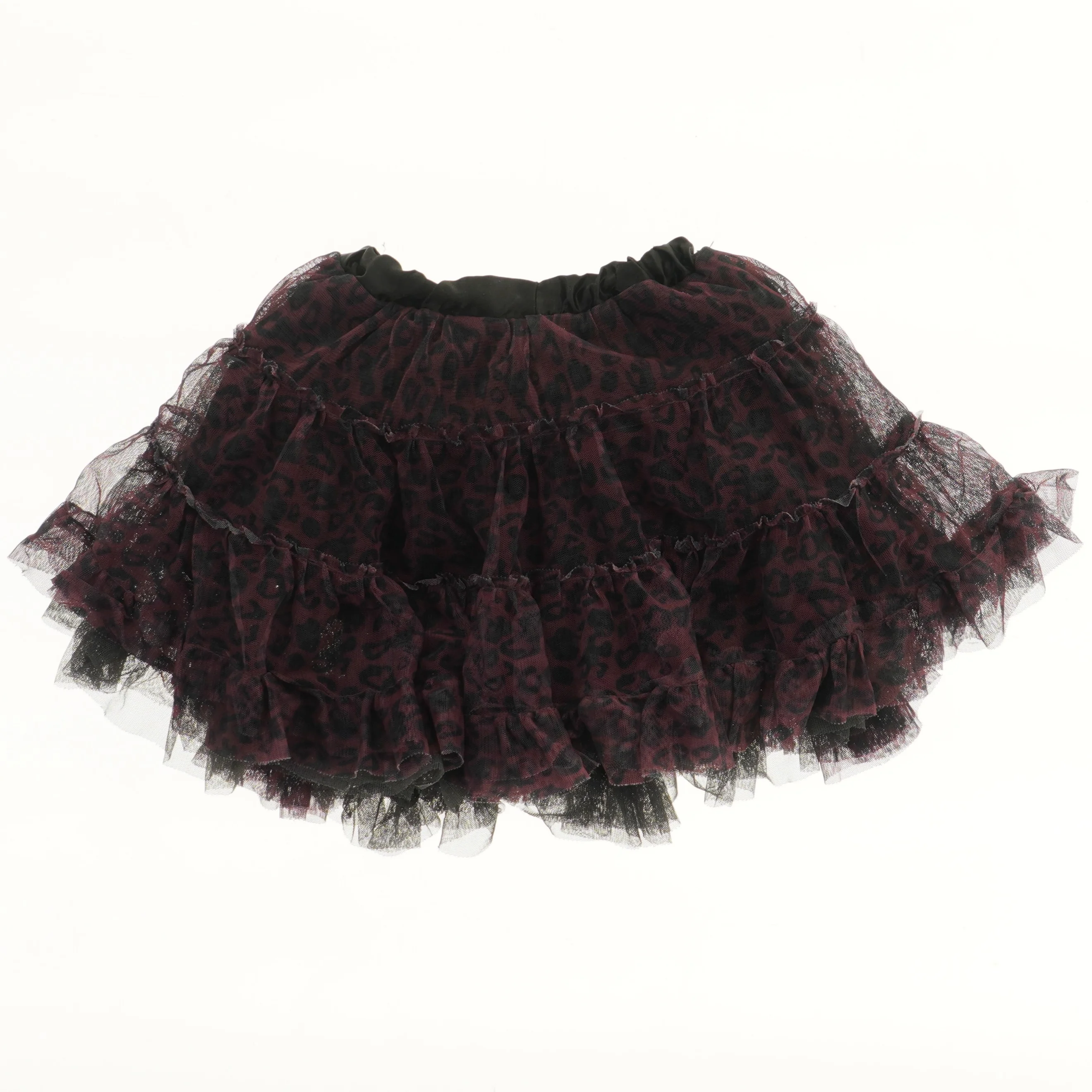 Leopardmønstret fyldigt tylskørt str. 92