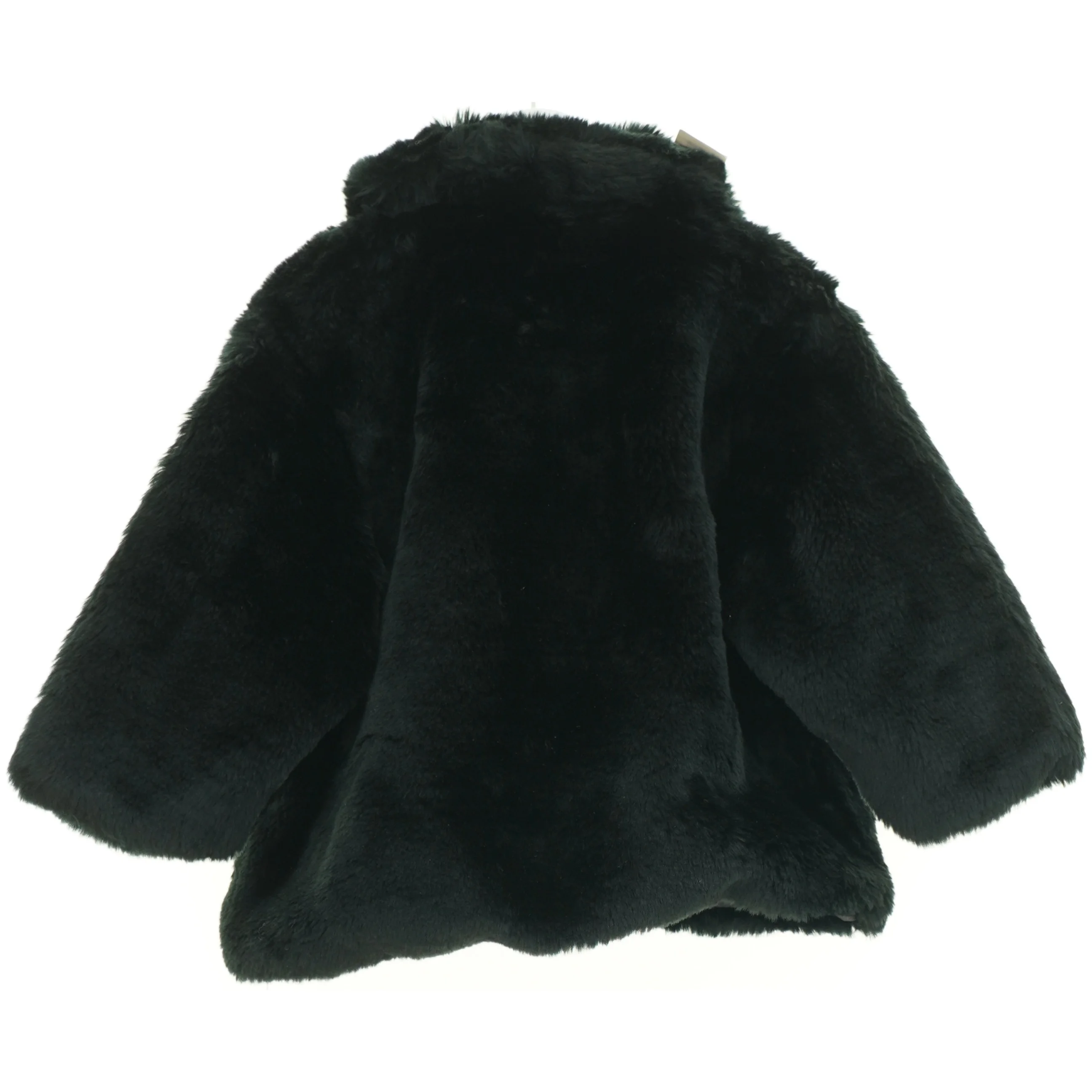 Pelsfrakke i sort fake fur (str. 98 cm)