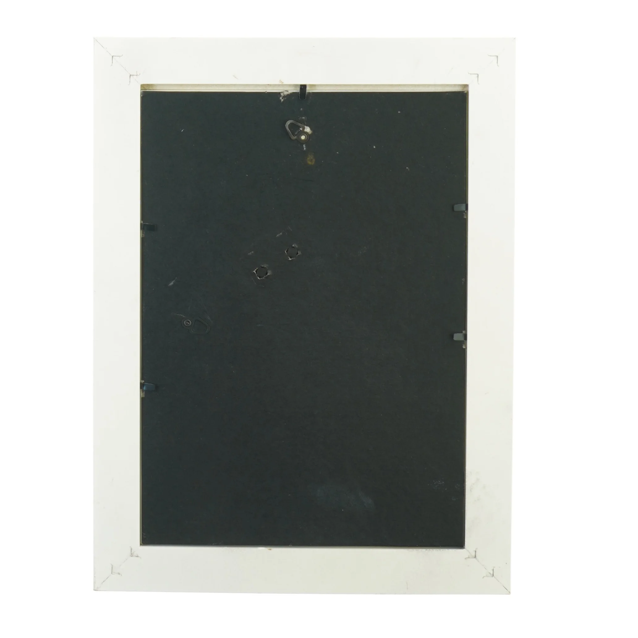 Stofbillede af Bamse og kylling i hvid ramme