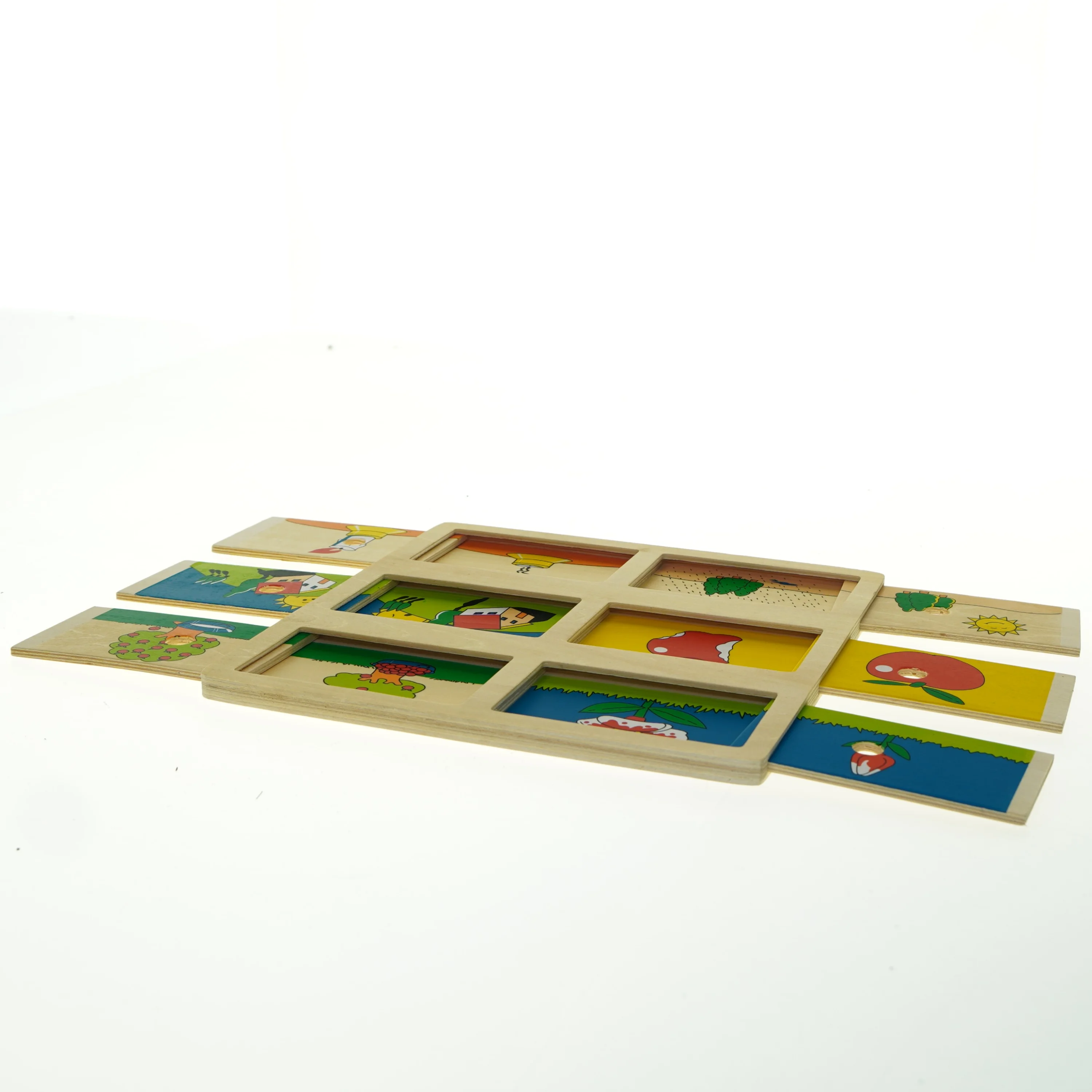 Træspil med skydelåger