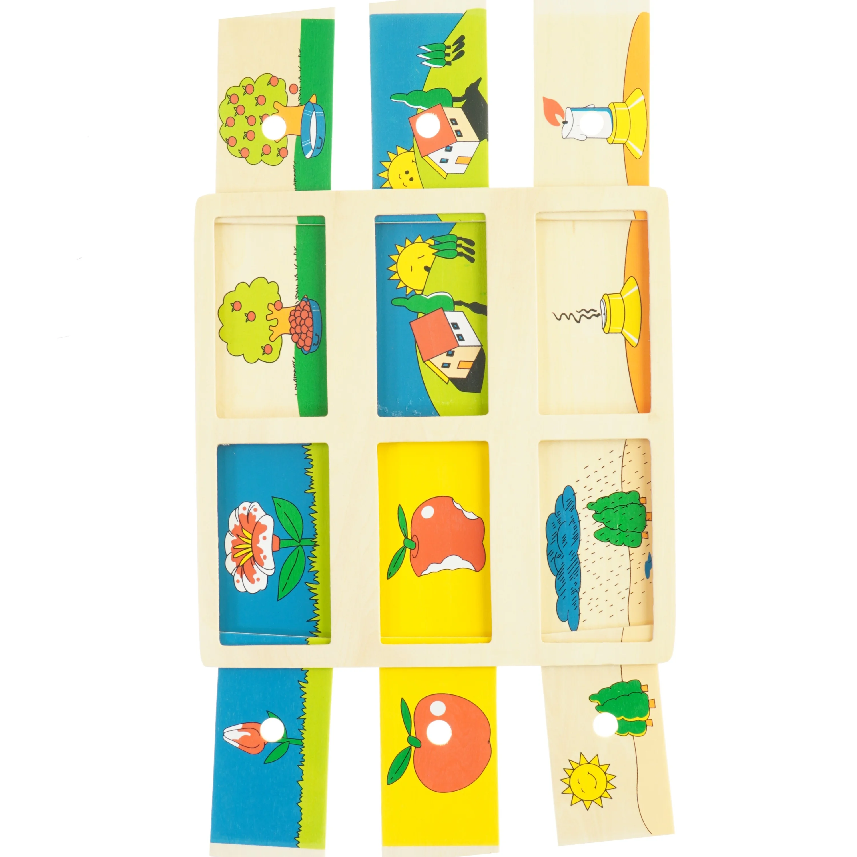 Træspil med skydelåger