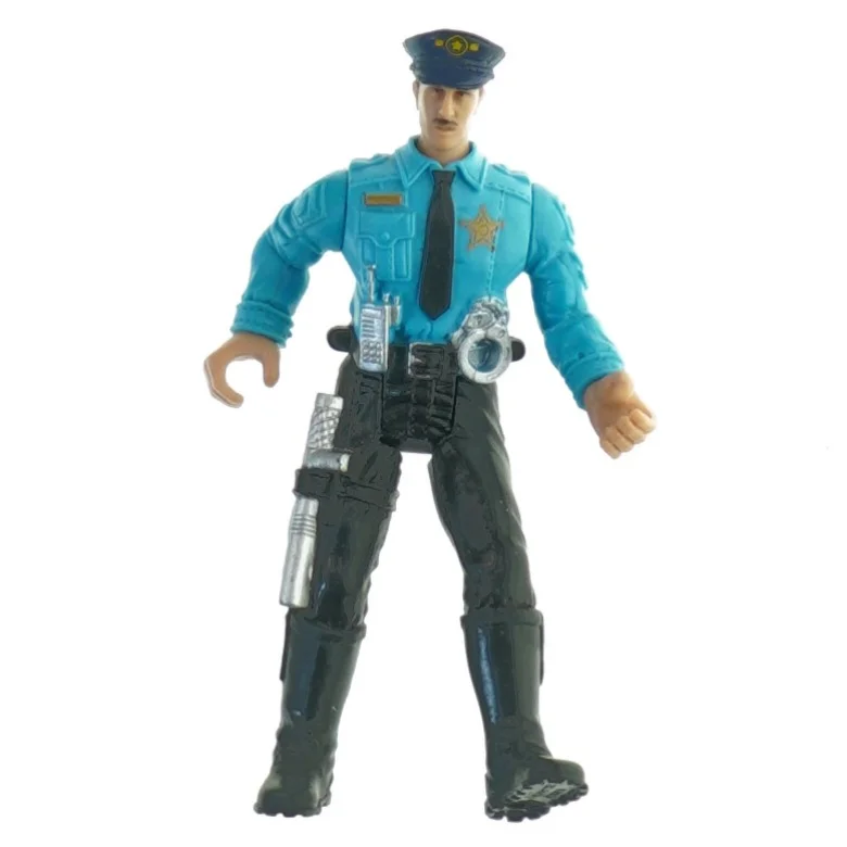 Actionfigur, politibetjent fra Chap Mei (str. 9,5x5,5 cm)