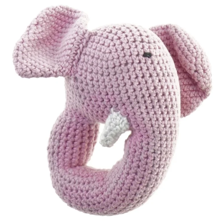 Elefant bamse, hæklet (str. 12 x 8 cm)