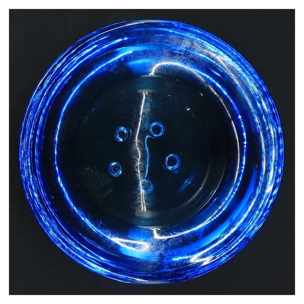 Lysestage i blåt glas Annaleena Hakatie (str. Ø 9x5 cm)