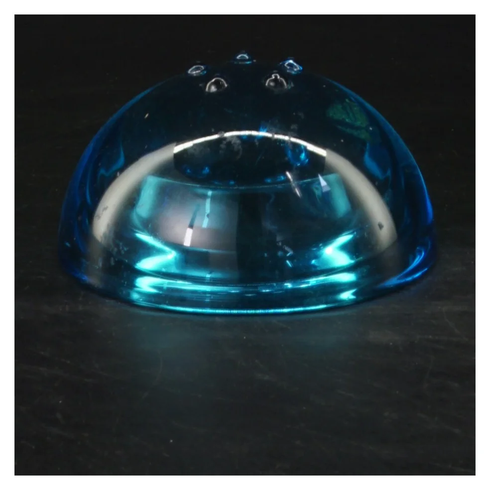 Lysestage i blåt glas Annaleena Hakatie (str. Ø 9x5 cm)