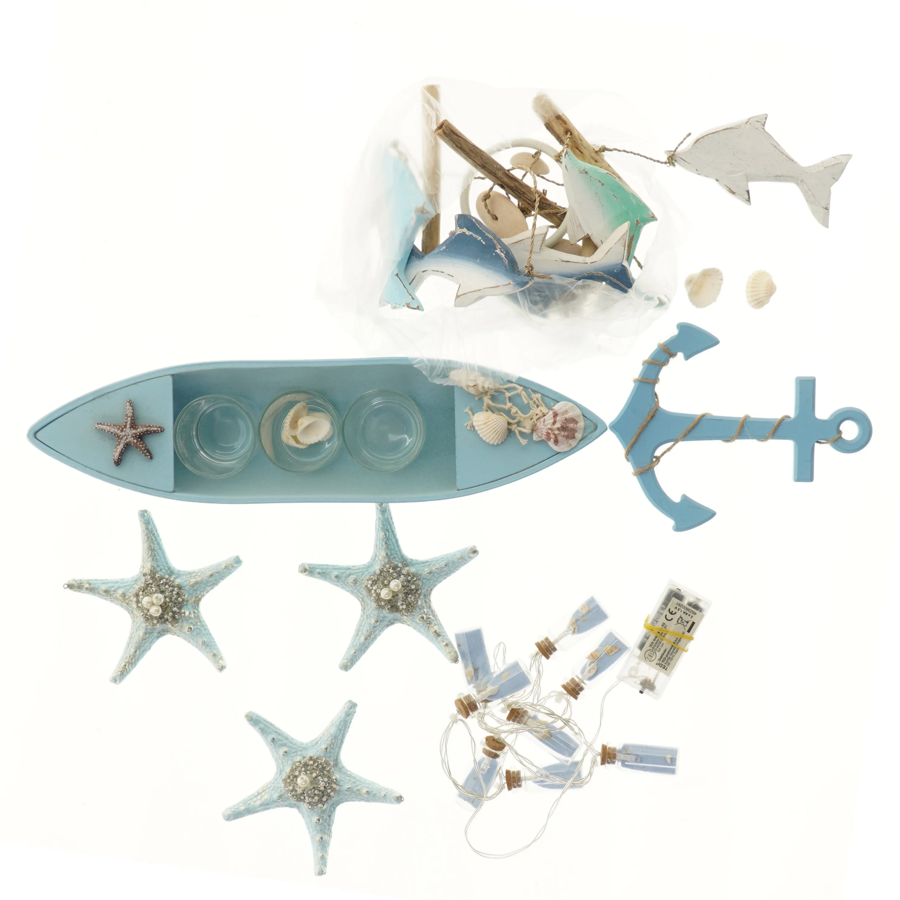 Dekorativt maritimt s&aelig;t med mange dele