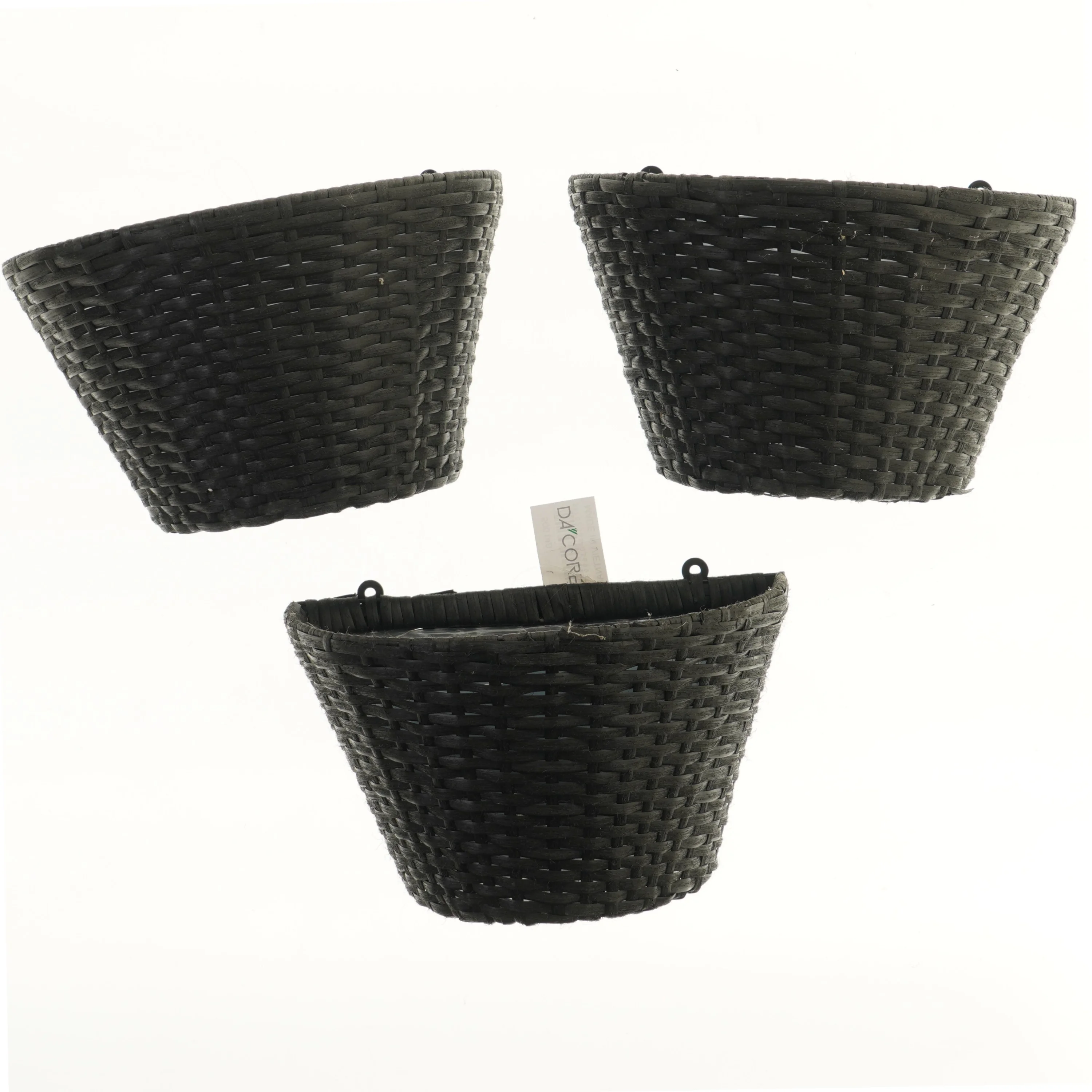 Tre vægkurve i sort flet (nye og ubrugte)