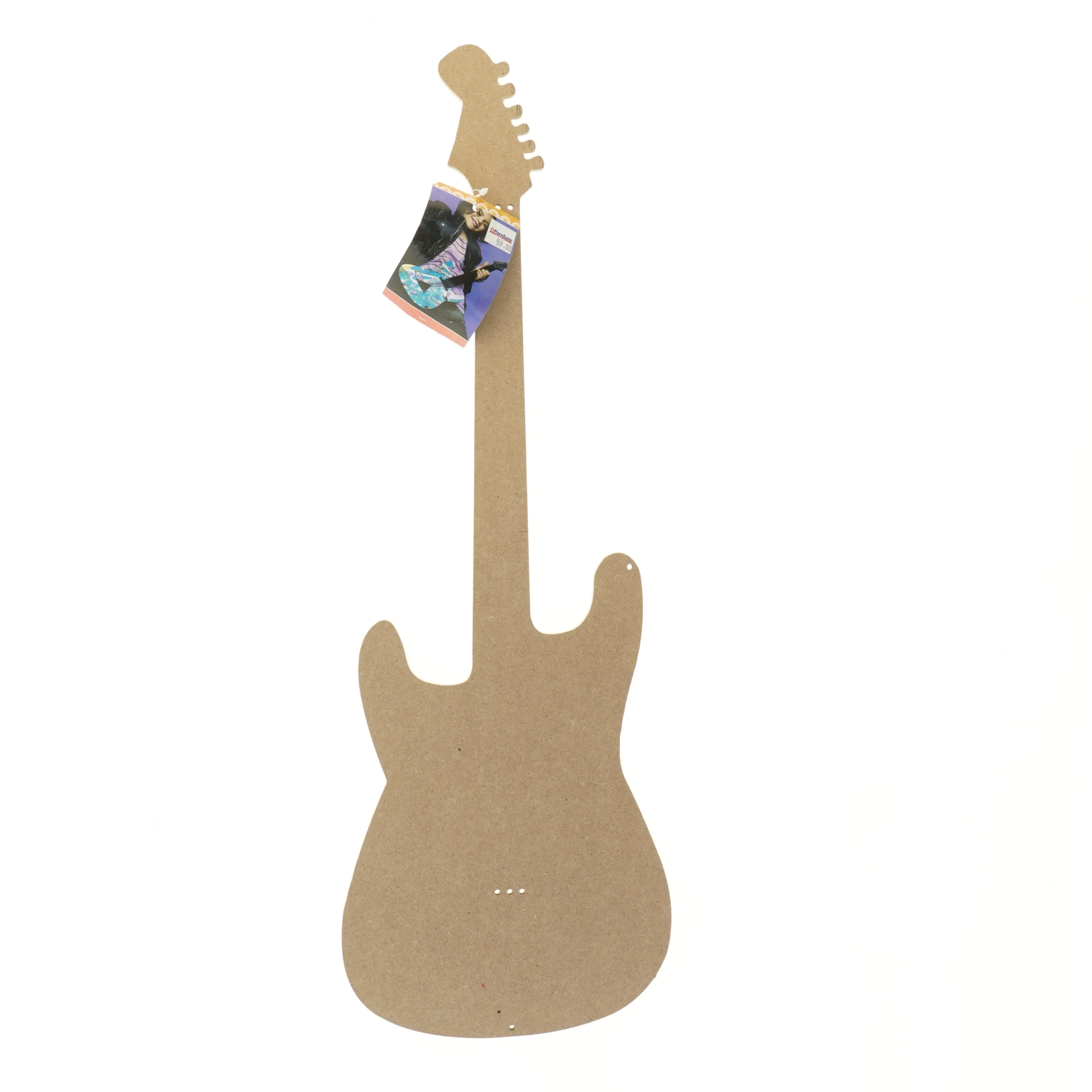 Guitarformet dekoration i MDF fra Panduro (str. 60 cm)