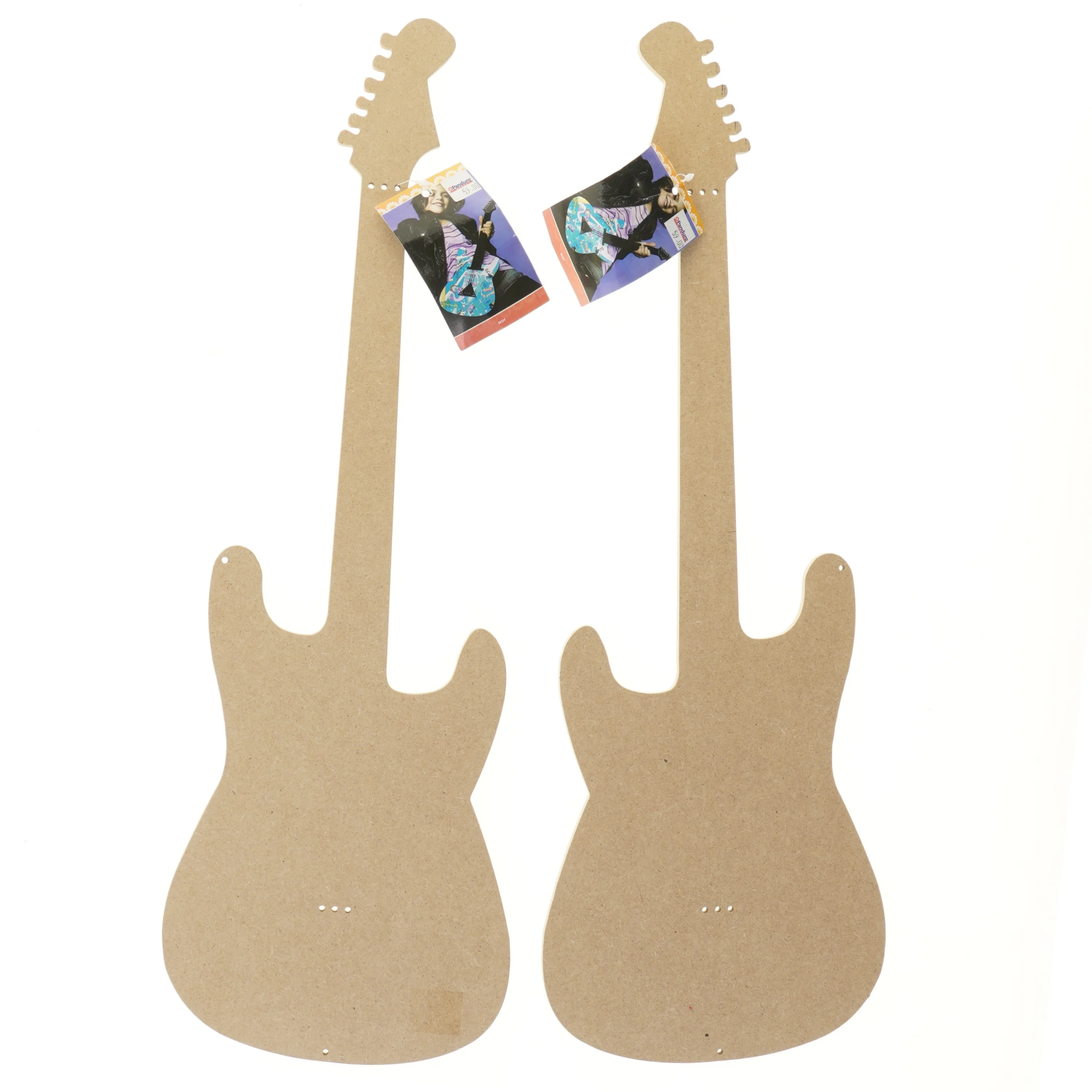 Guitarformet dekoration i MDF fra Panduro (str. 60 cm)