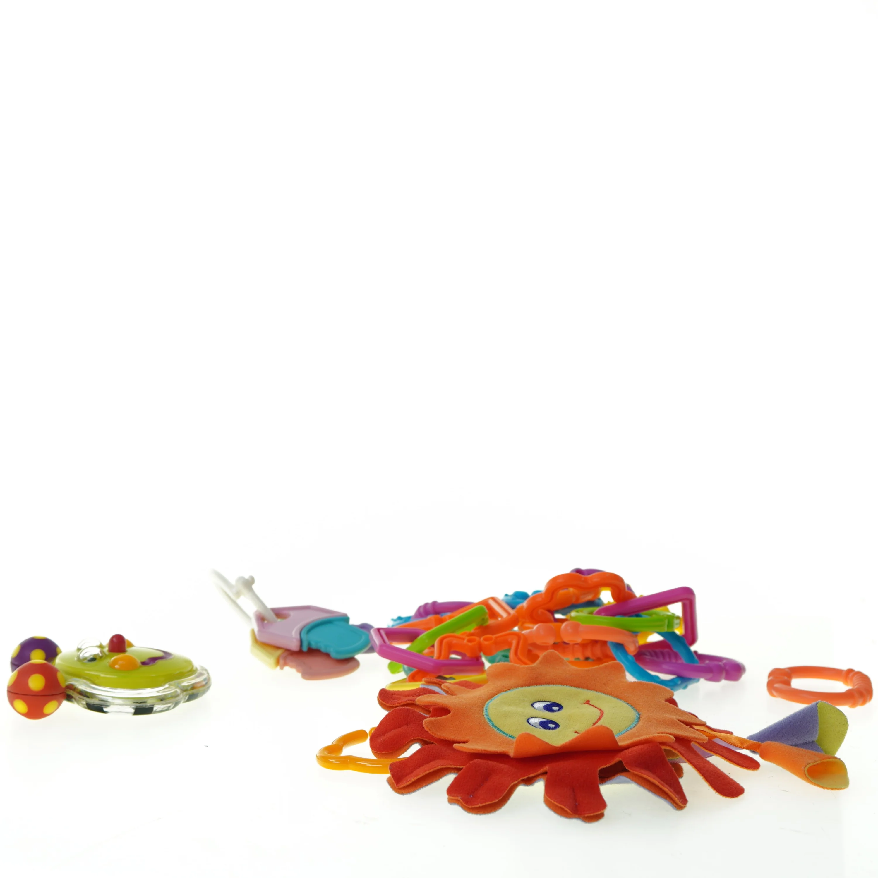 Legetøj til baby 4 dele - rangle, ringe, nøgler og sanse-sol