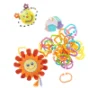 Legetøj til baby 4 dele - rangle, ringe, nøgler og sanse-sol