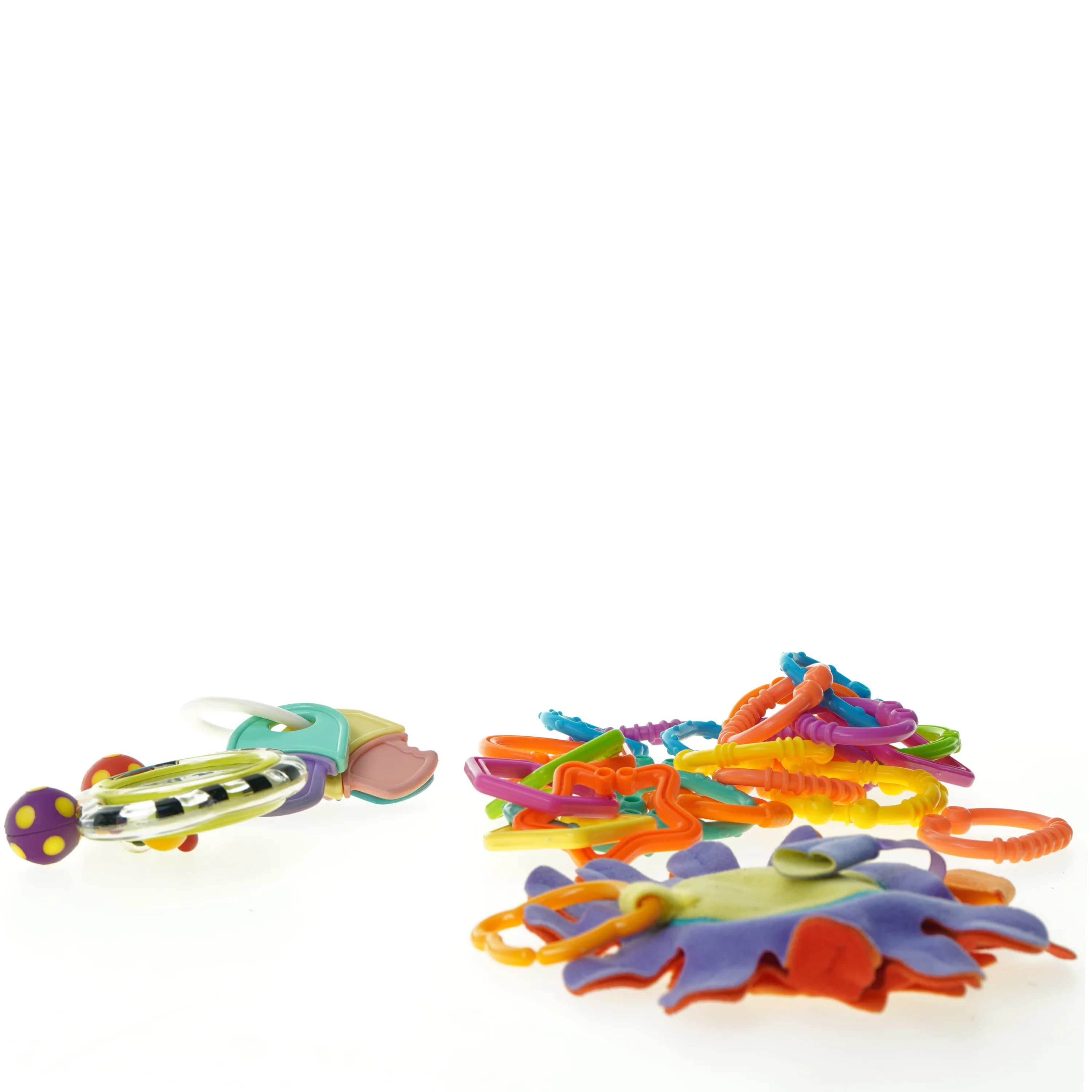 Legetøj til baby 4 dele - rangle, ringe, nøgler og sanse-sol