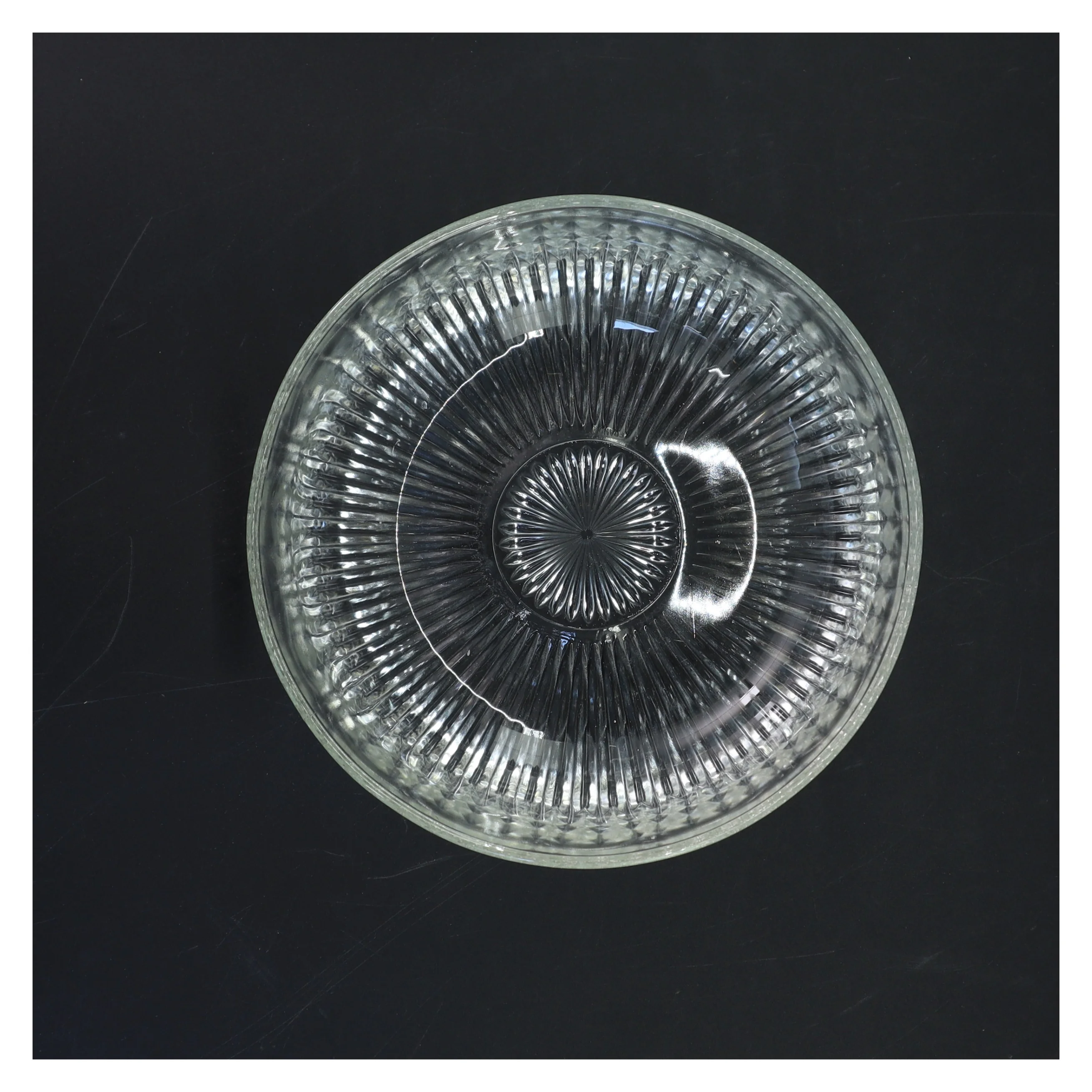 Glas skål med mønster (str. Ø 17 cm)