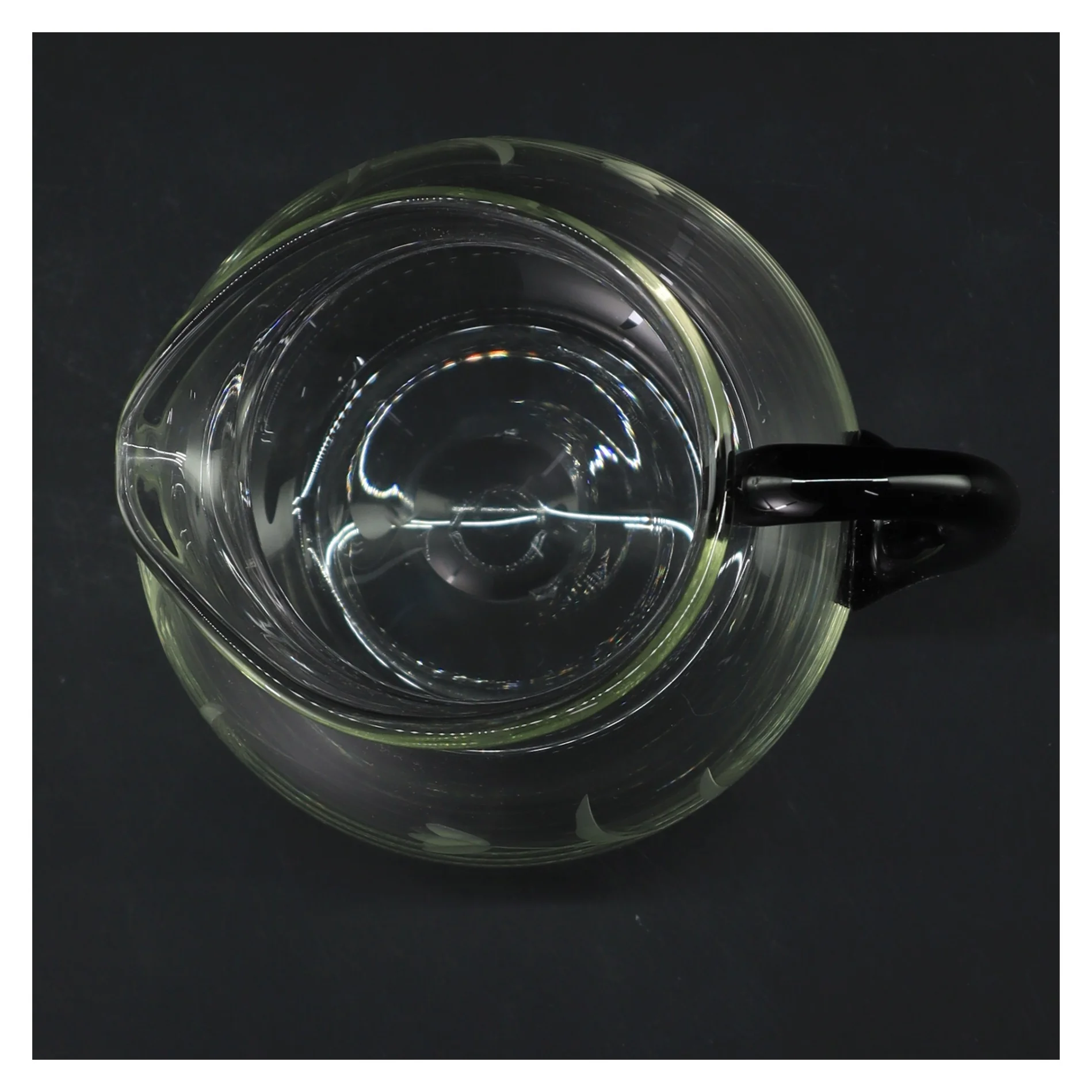 Glaskande med blomstermotiv (str. 17 cm)