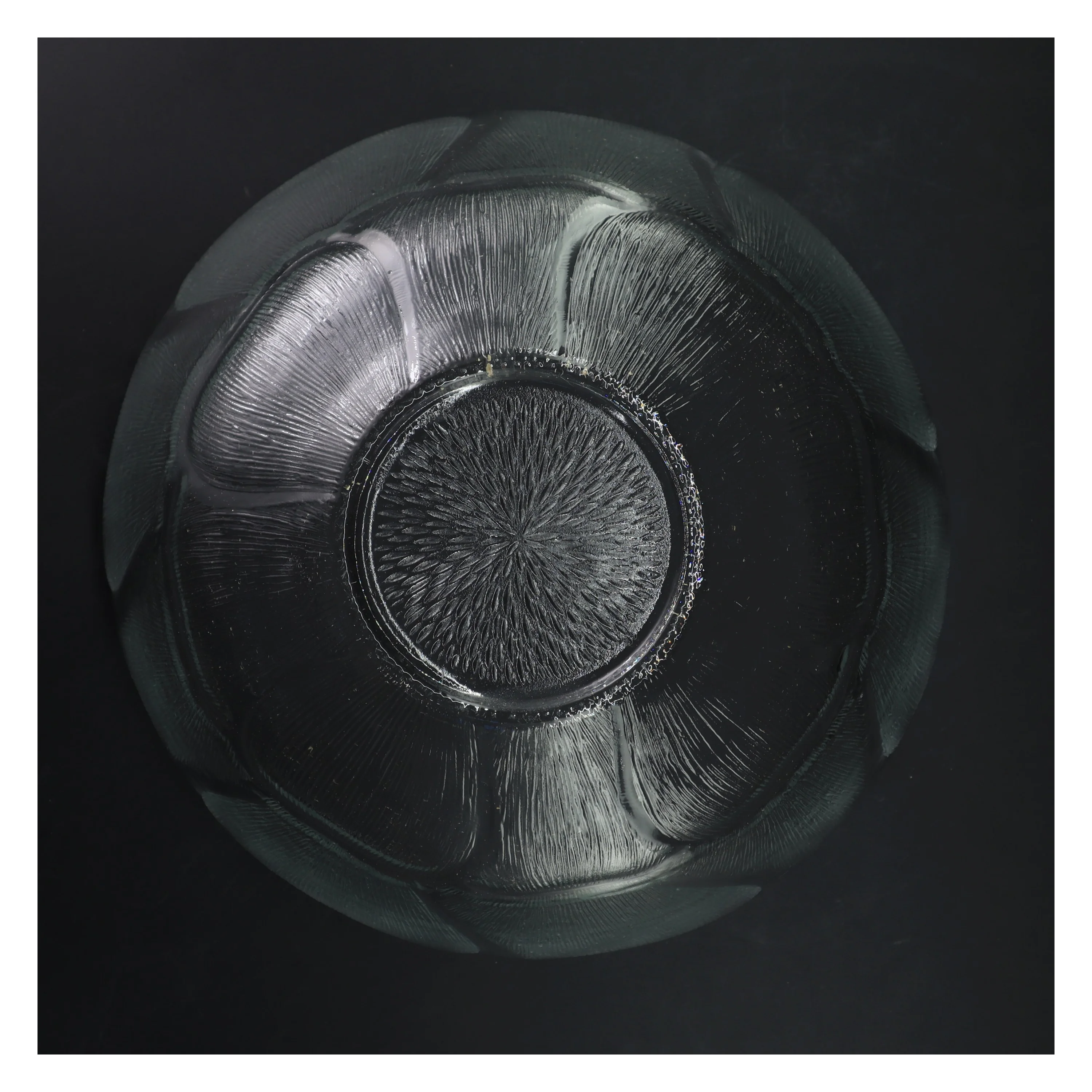 Glas skål med tekstur (str. Ø 31 cm)