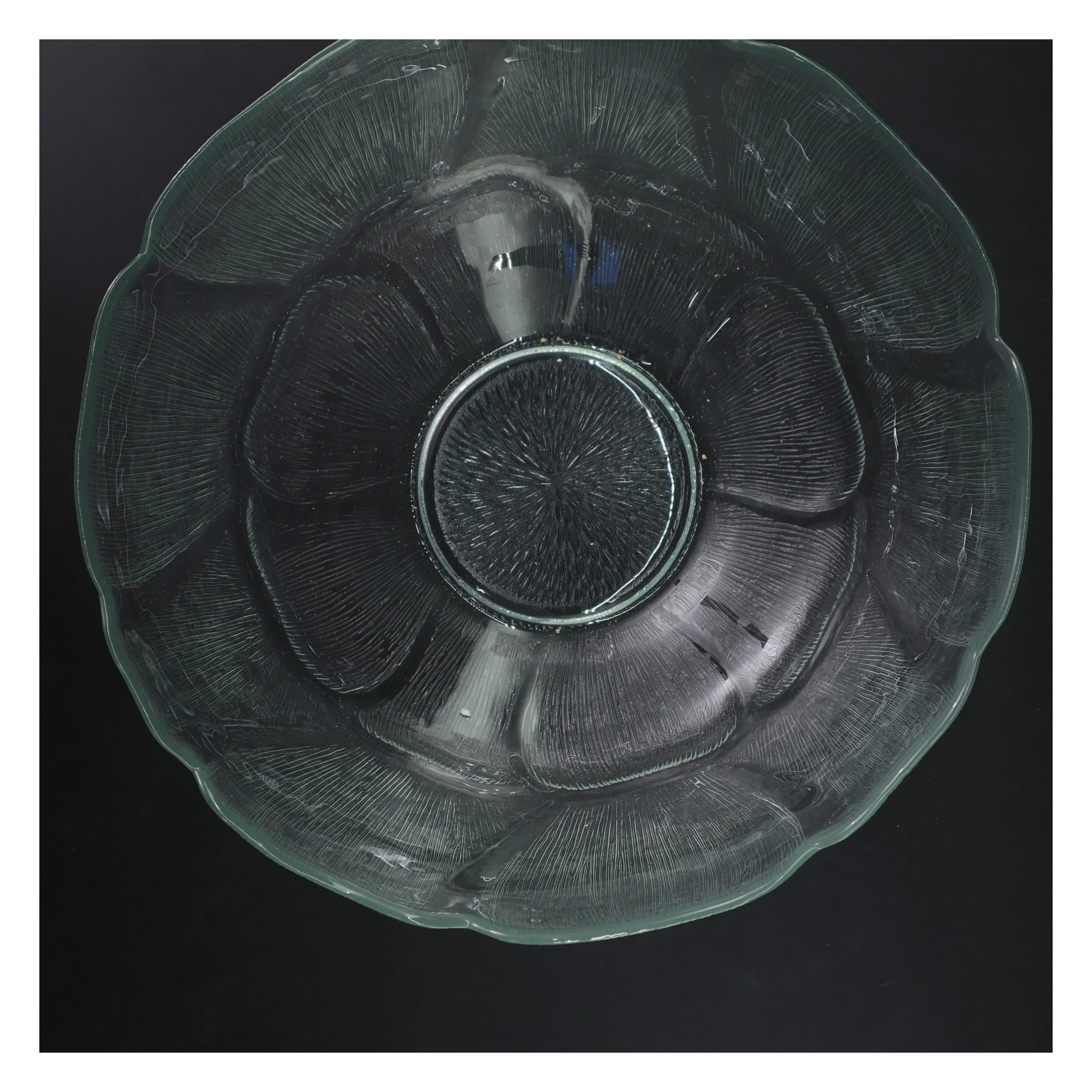 Glas skål med tekstur (str. Ø 31 cm)