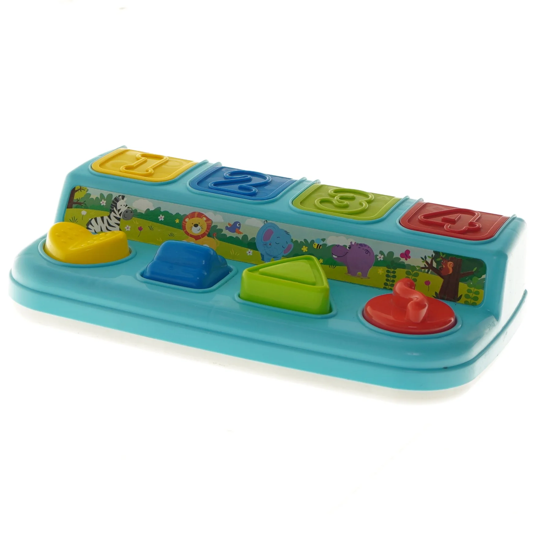 Pop-up legetøj med dyrefigurer (str. 7x15,5x27 cm)