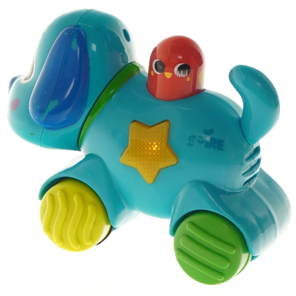 Legetøjs hund på hjul (str. 12x8x16 cm)