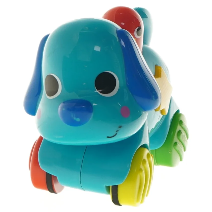 Legetøjs hund på hjul (str. 12x8x16 cm)
