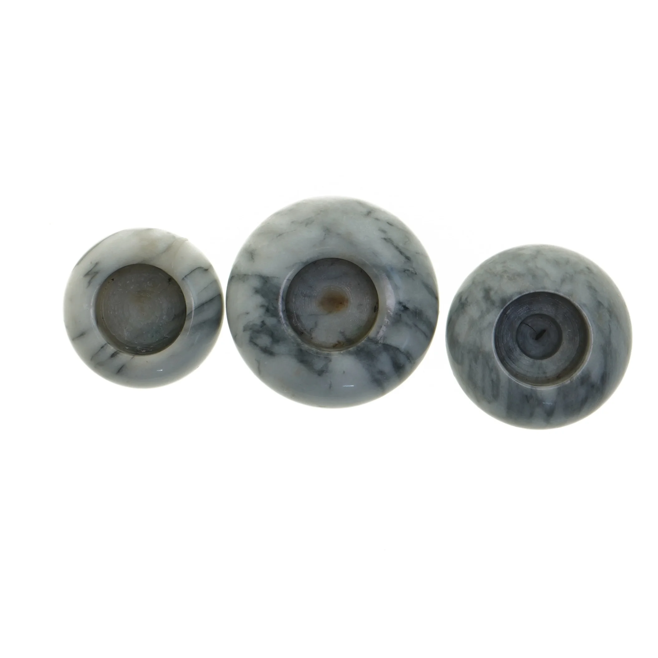 Sten lysestager (str. Ø. 9,5 cm. 8,5 cm. og. 7,5 cm)