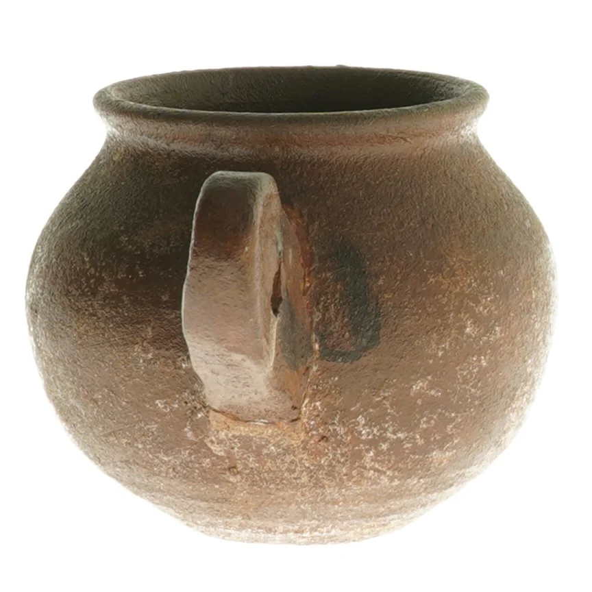 Lille keramik vase med håndtag (str. 9 cm)