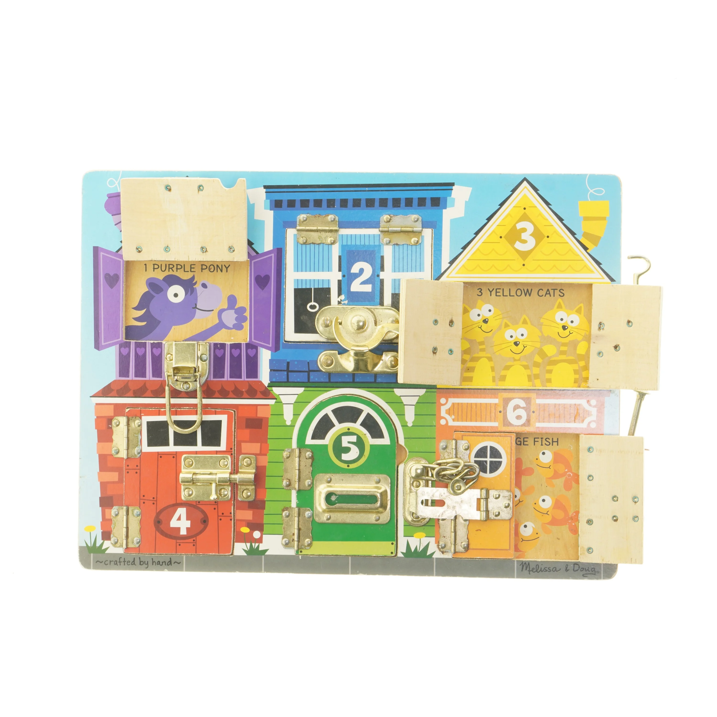 Aktivitetsbræt med låse fra Melissa & Doug (str. 29,5x39,5 cm)