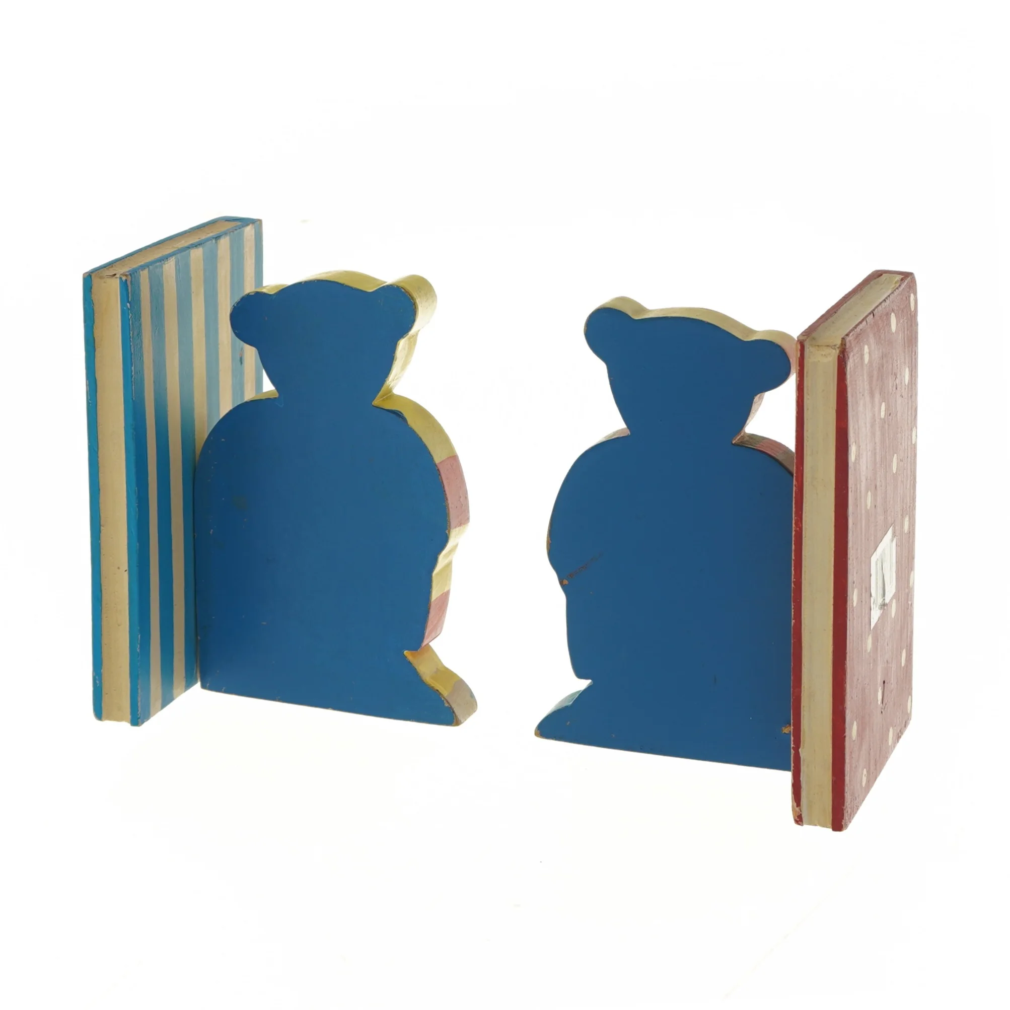 Træ bogstøtter med bjørnedesign (str. 15,5x10x12 cm)