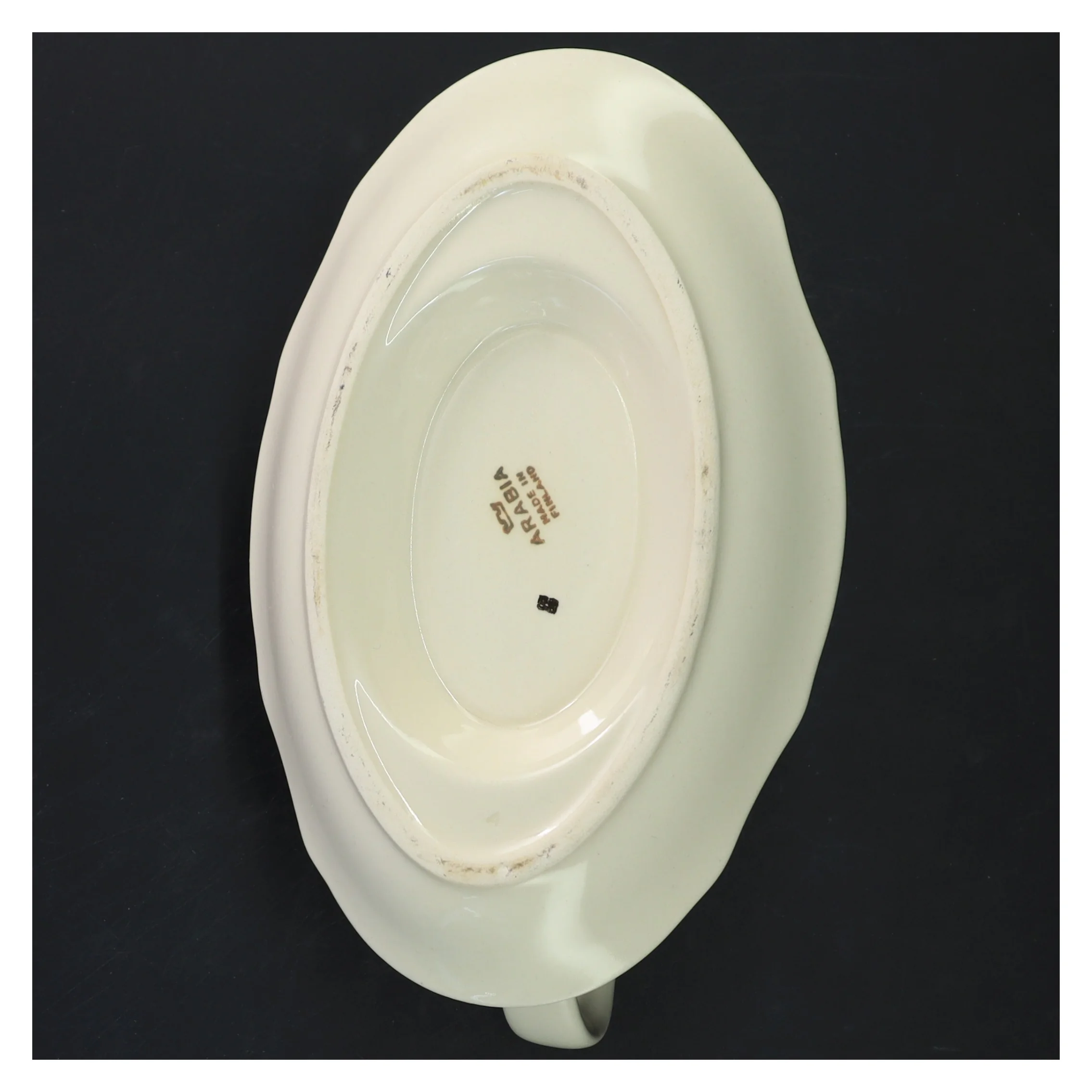 Flødekande med underfad fra Arabia (str. 21x10 cm)