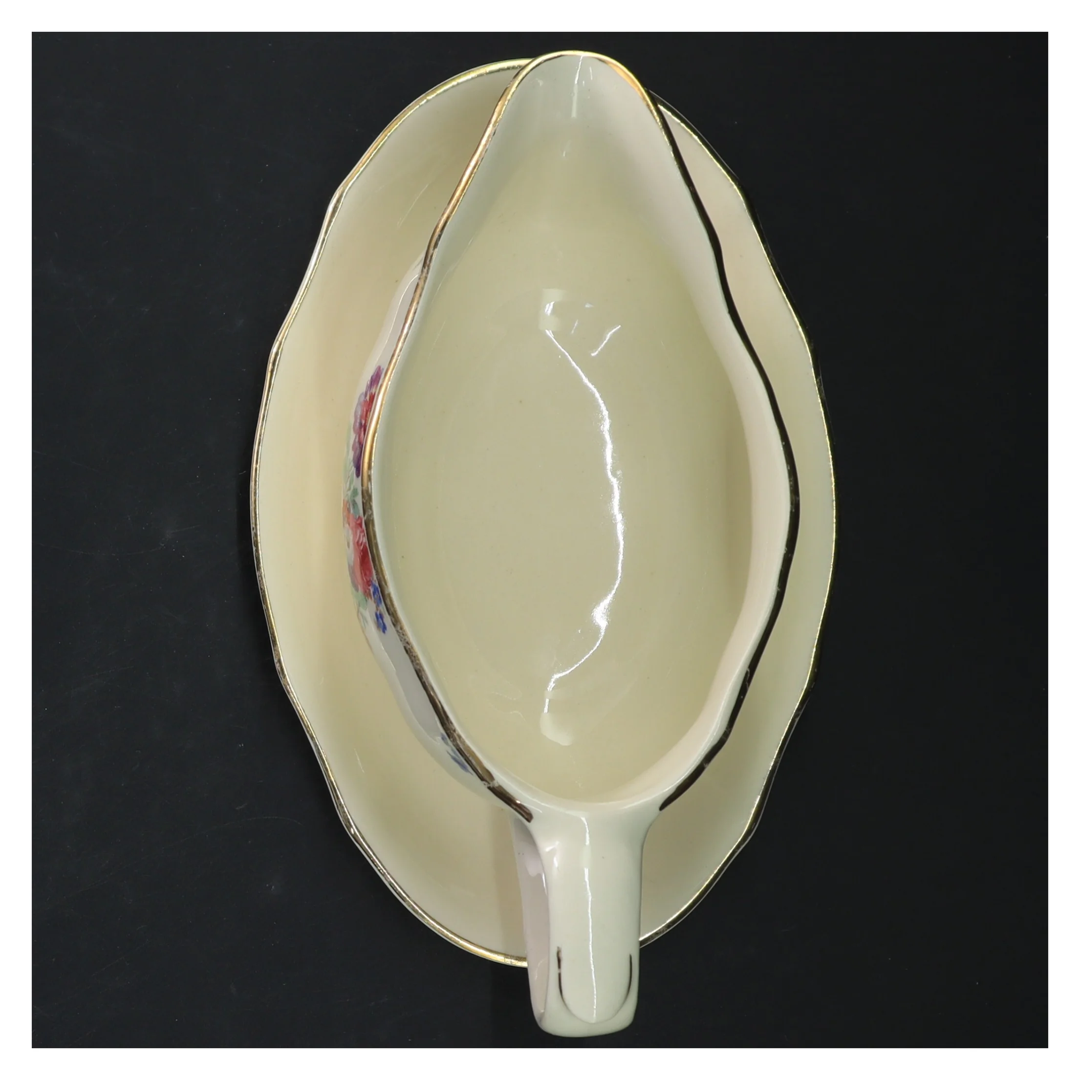 Flødekande med underfad fra Arabia (str. 21x10 cm)