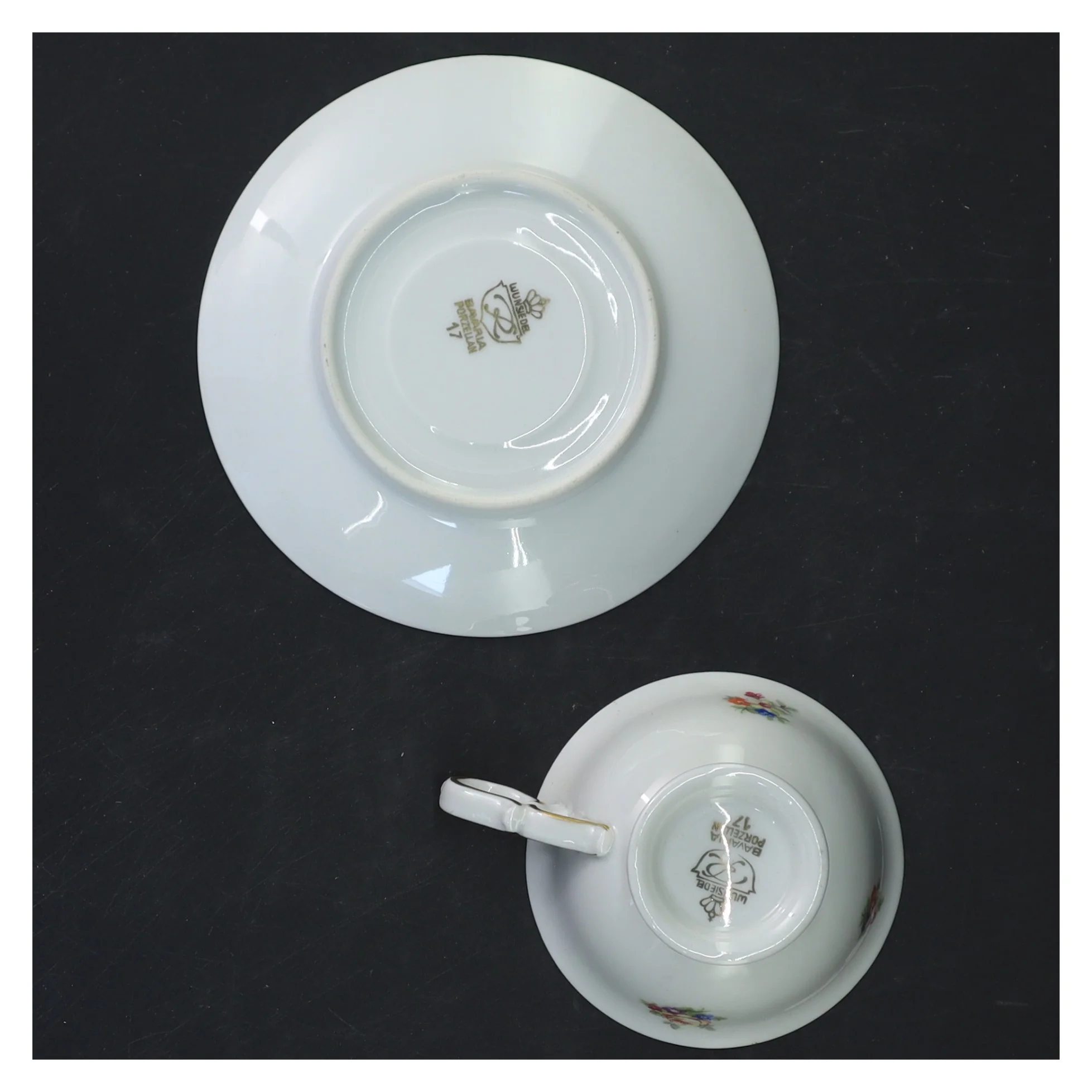 Porcelænskop med underkop fra Royal Porzellan Bavaria Germany KPM (str. Ø 12&9,5x4,5 cm)