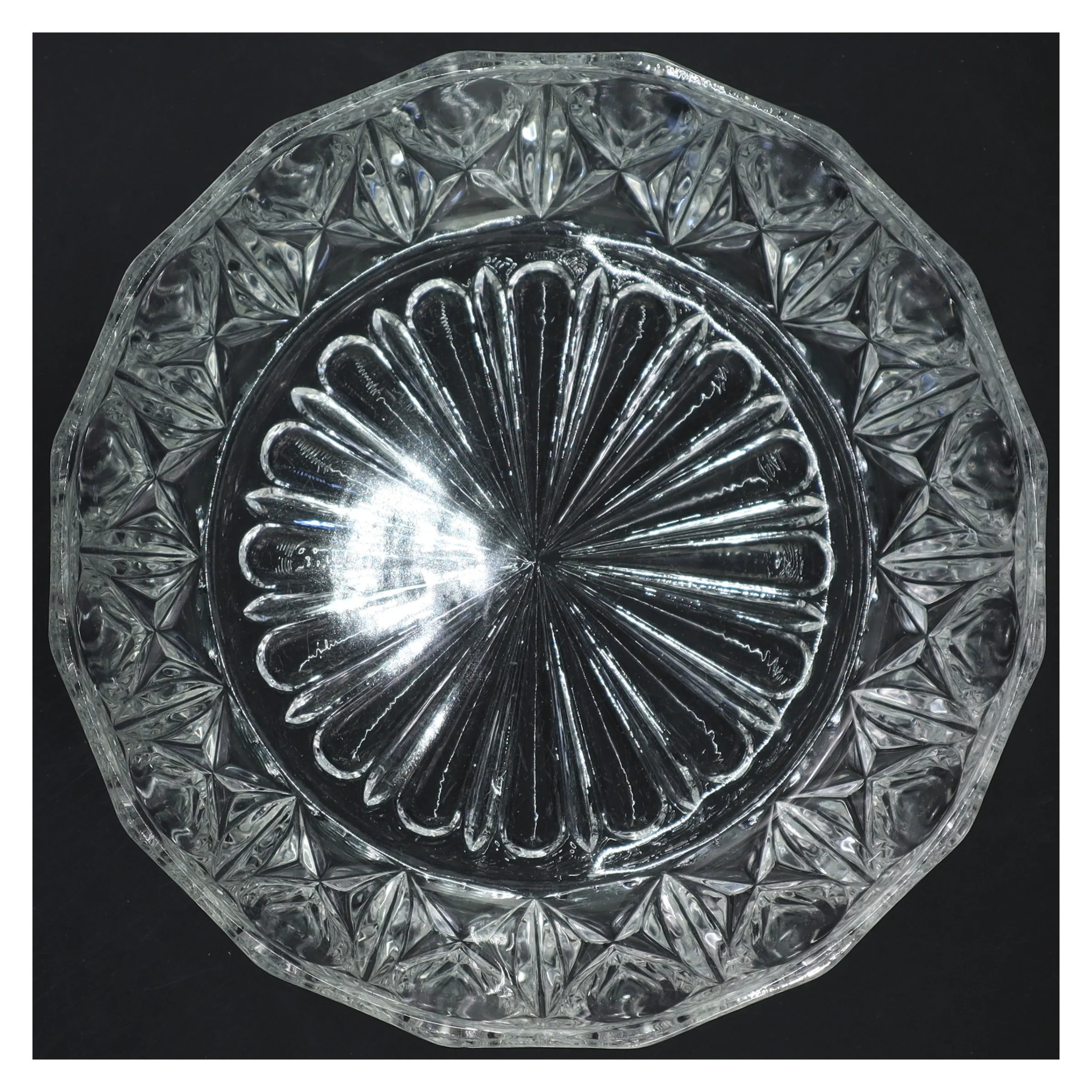 Dekorativ glasskål (str. Ø 23x8 cm)