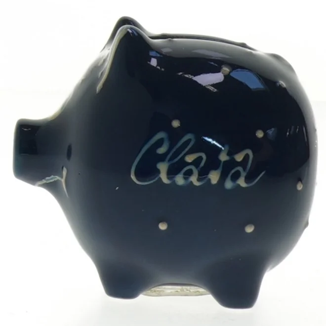 Blå sparegris 'Clara' (str. 9,5 cm)