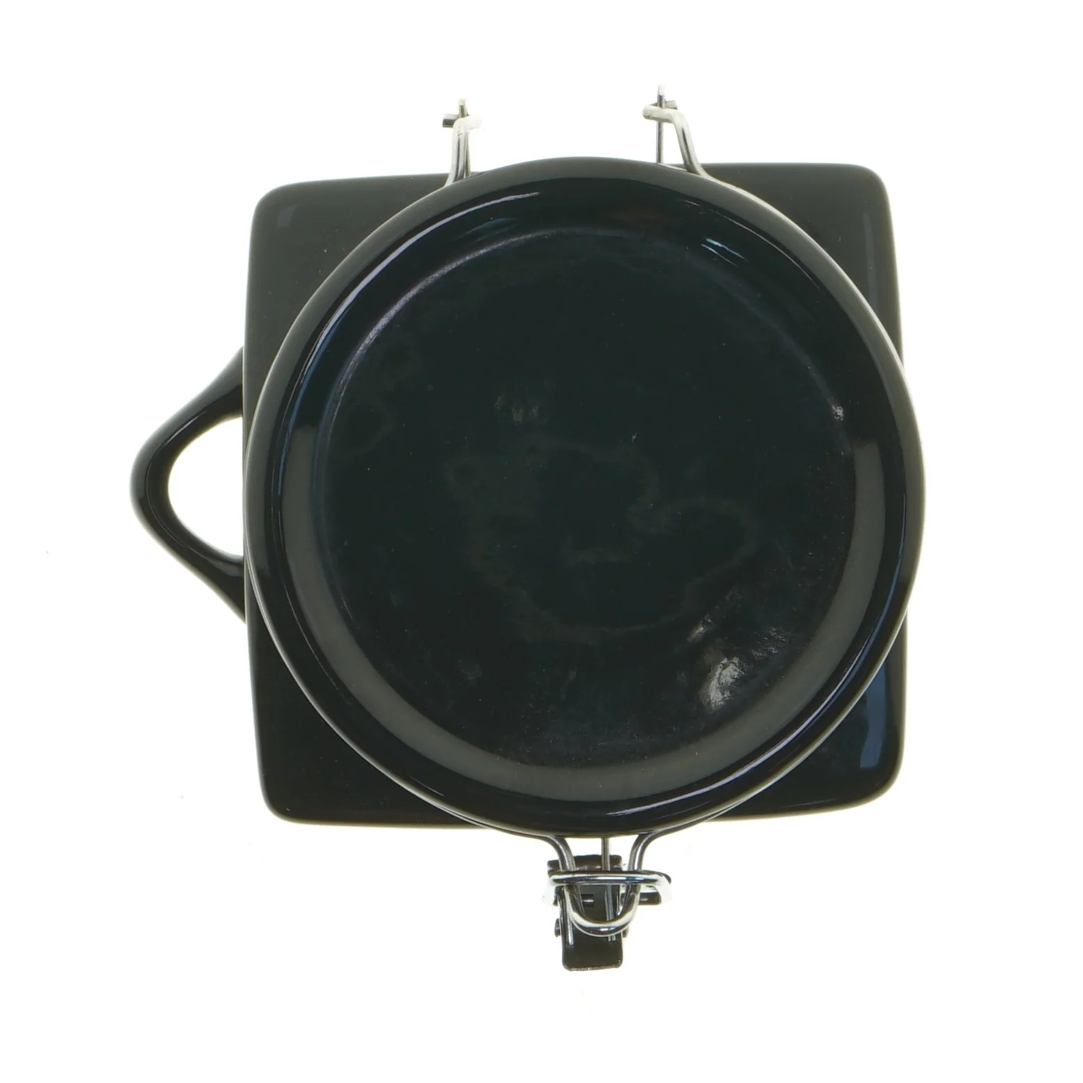 Kvadratisk sort opbevaringskrukke fra Oggi (str. 13x11,5 cm)