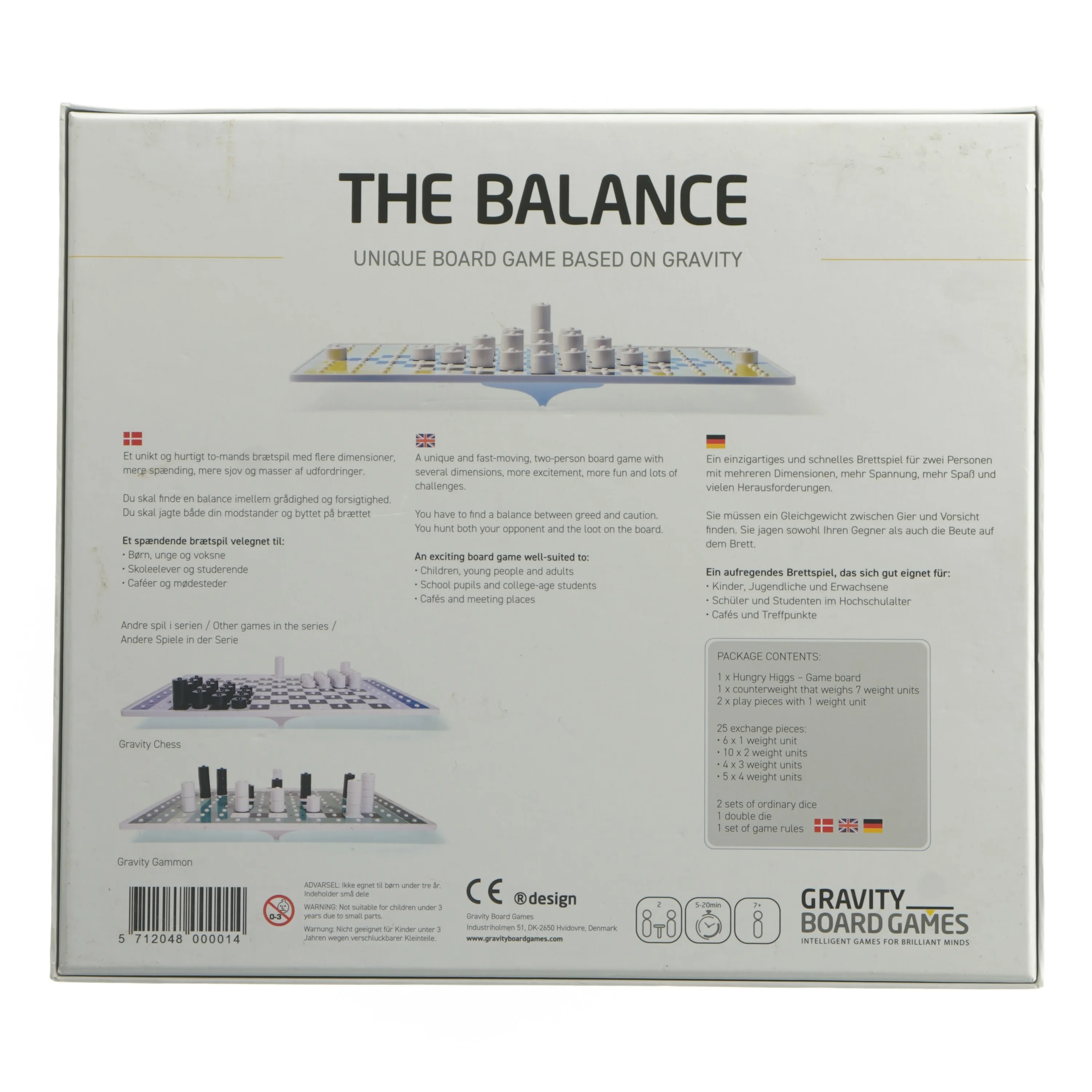 Gravitations brætspil 'The Balance' fra Gravity Board Games (str. 7x29x32 cm)