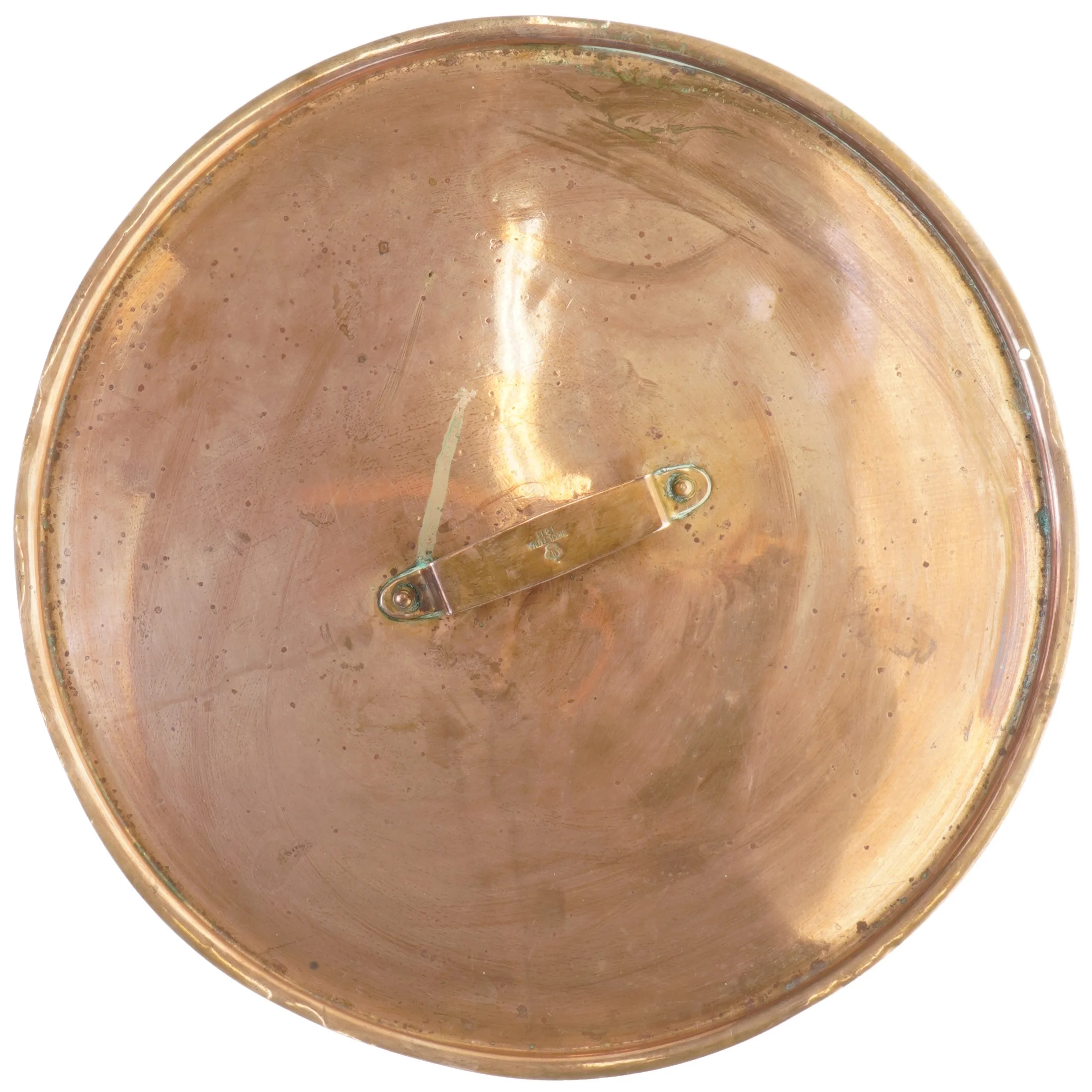 Låg i kobber, diameter 31 cm