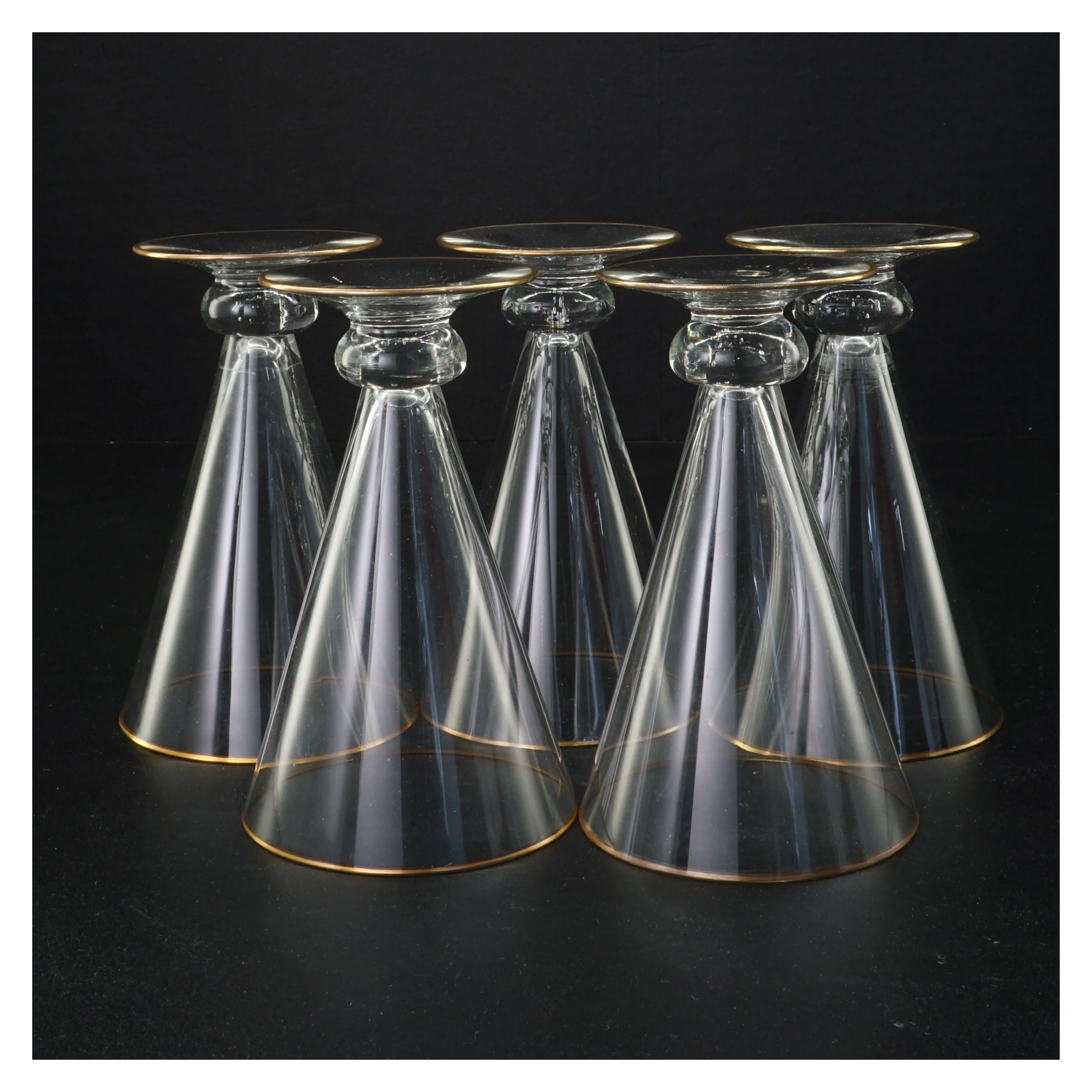 Vintageglas med guldkant (str. 14 x 9 cm)