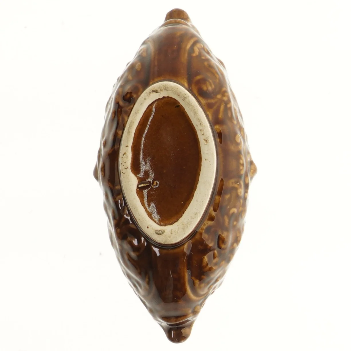 Keramisk vase eller røgelseskar  med mønstret design (str. 25x10x12 cm)