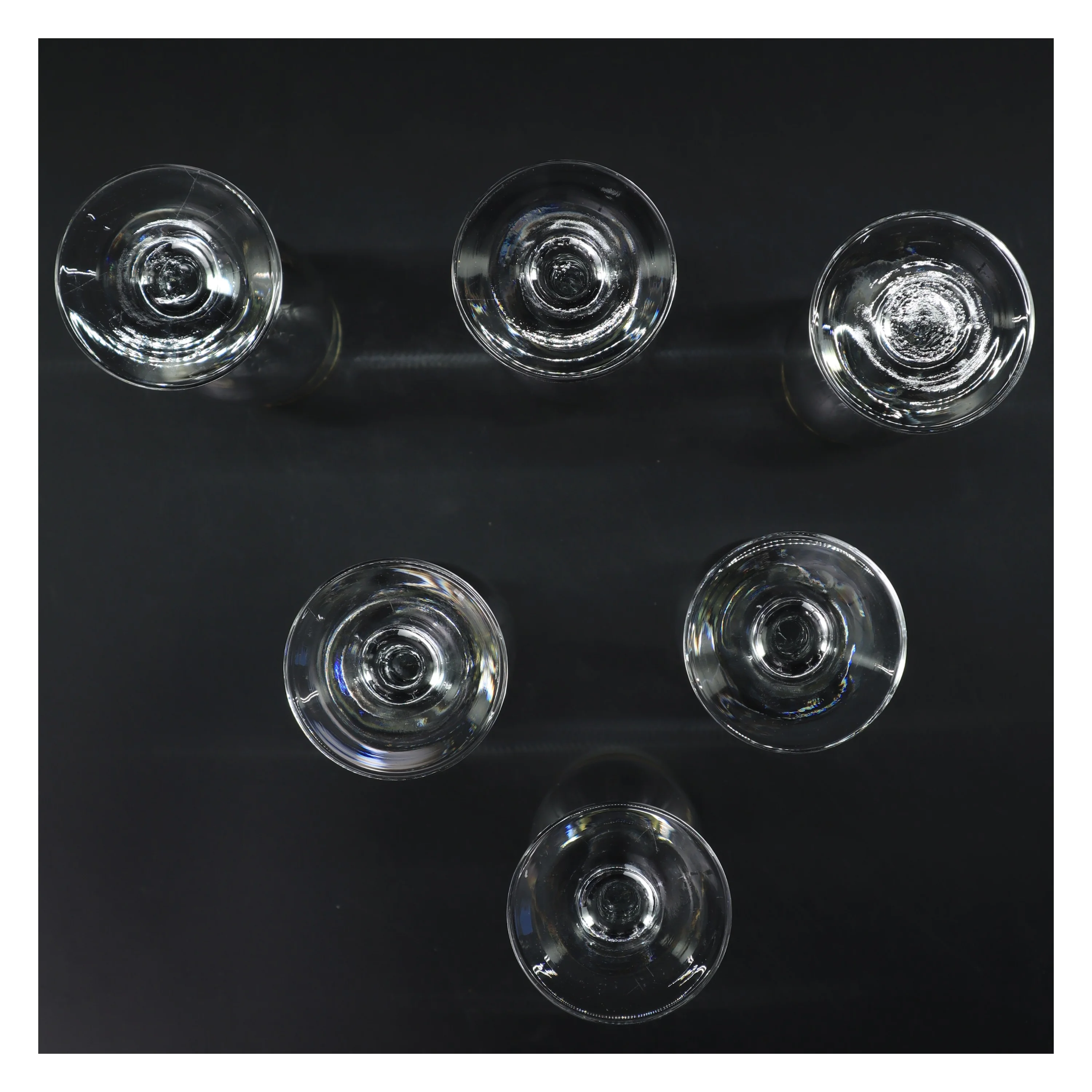 Champagneglas med guldkant, 6 stk (str. 6 stk Ø 5,5 cm længde 20,5 cm)