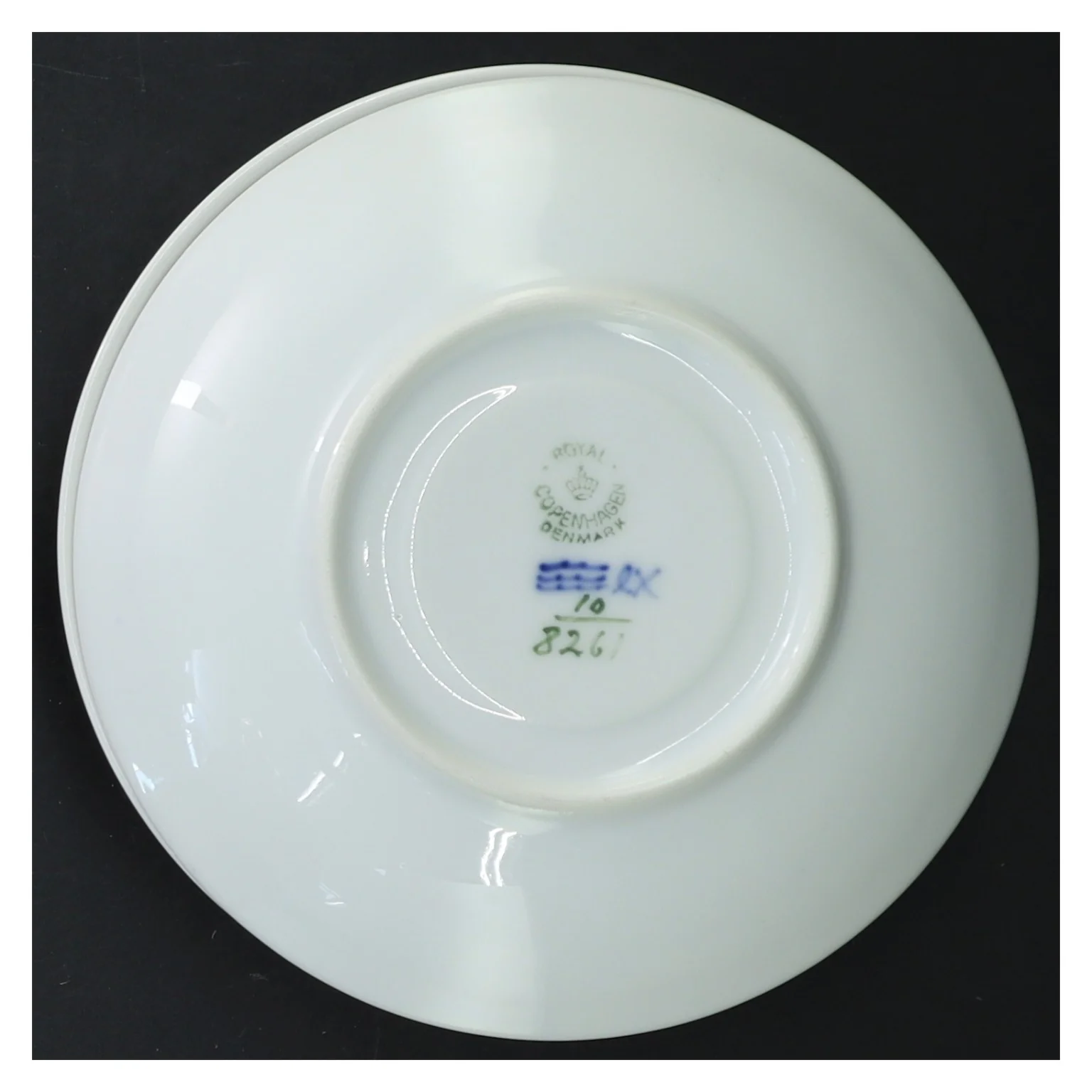 Blå blomst underkopper fra Royal Copenhagen (str. 4 stk Ø 14,5 cm)