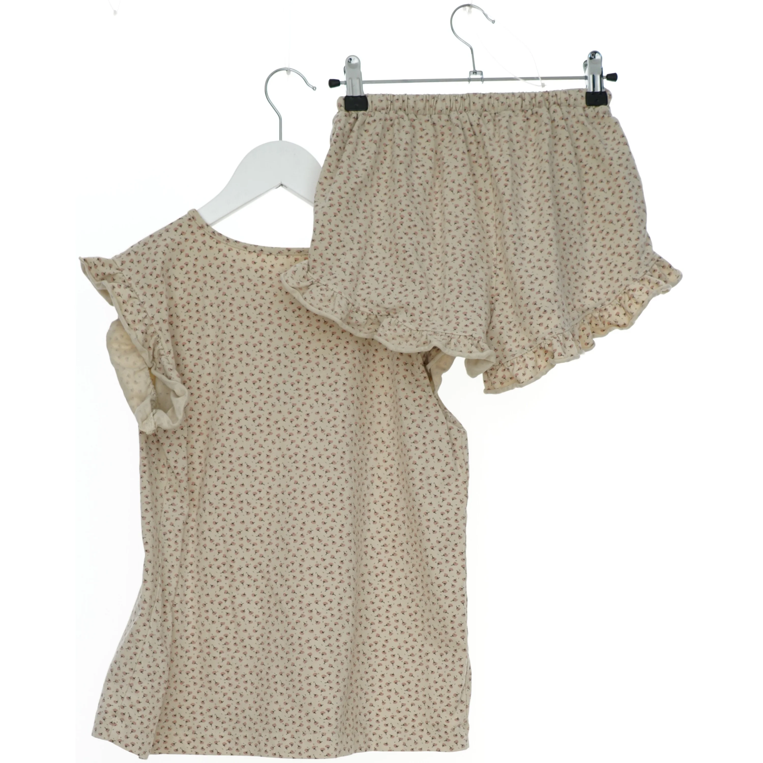 Sæt med bluse og shorts med småmønstret print fra Pomp de Lux (str. 152)