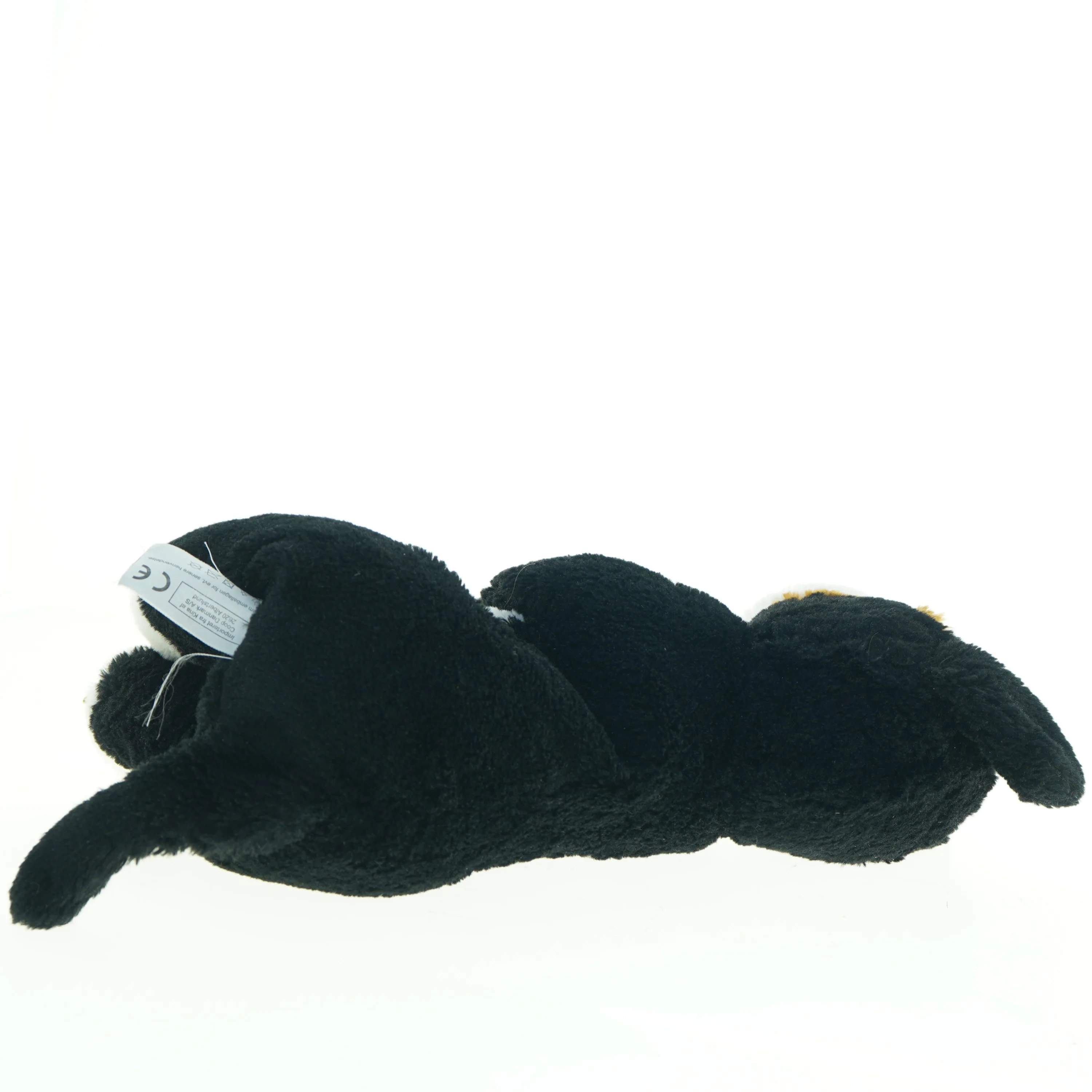 Sort og hvid bamsehund plysdyr (str. 39 cm)