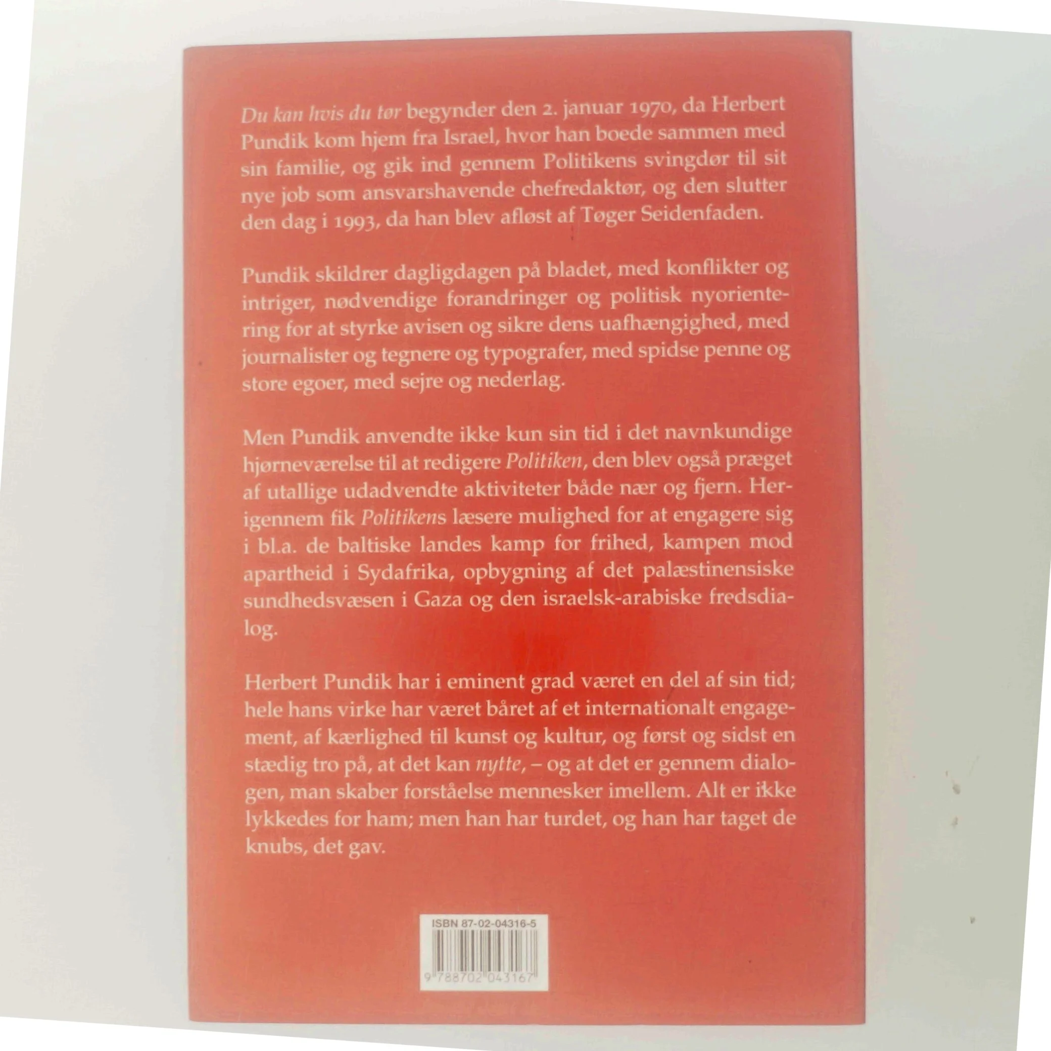 Du kan hvis du tør af Herbert Pundik (Bog)