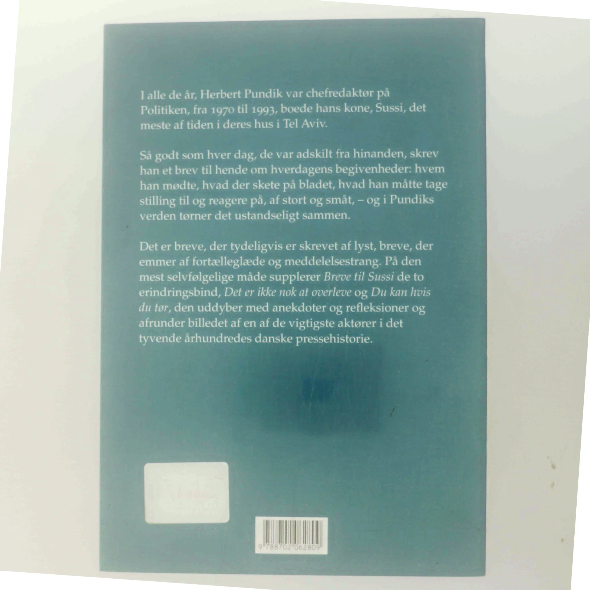 Breve til Sussi : indblik og udblik af Herbert Pundik (Bog)