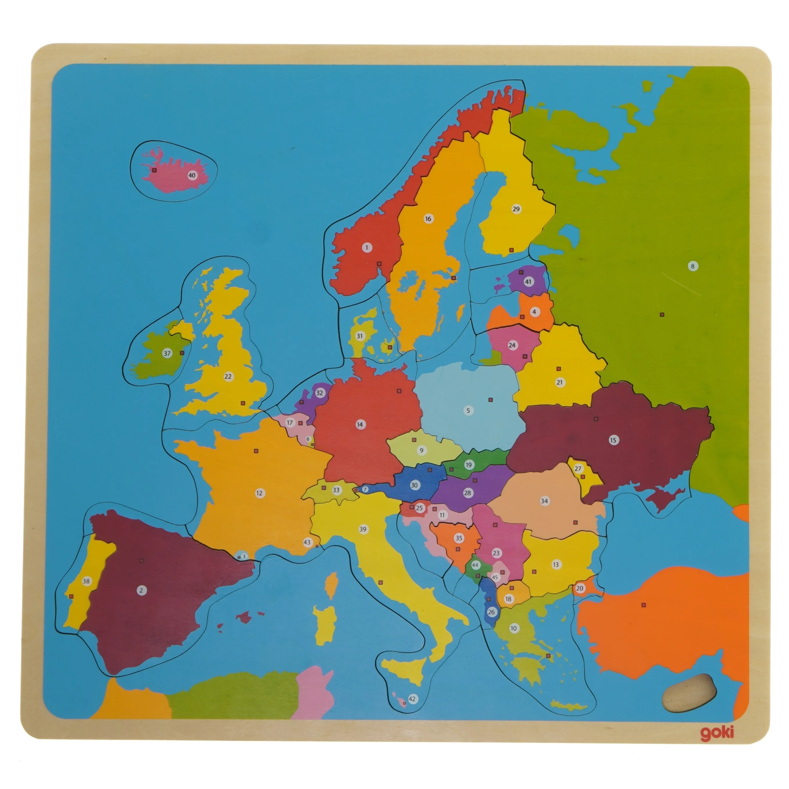 Puslespil over Europa fra goki (str. 32x30 cm)