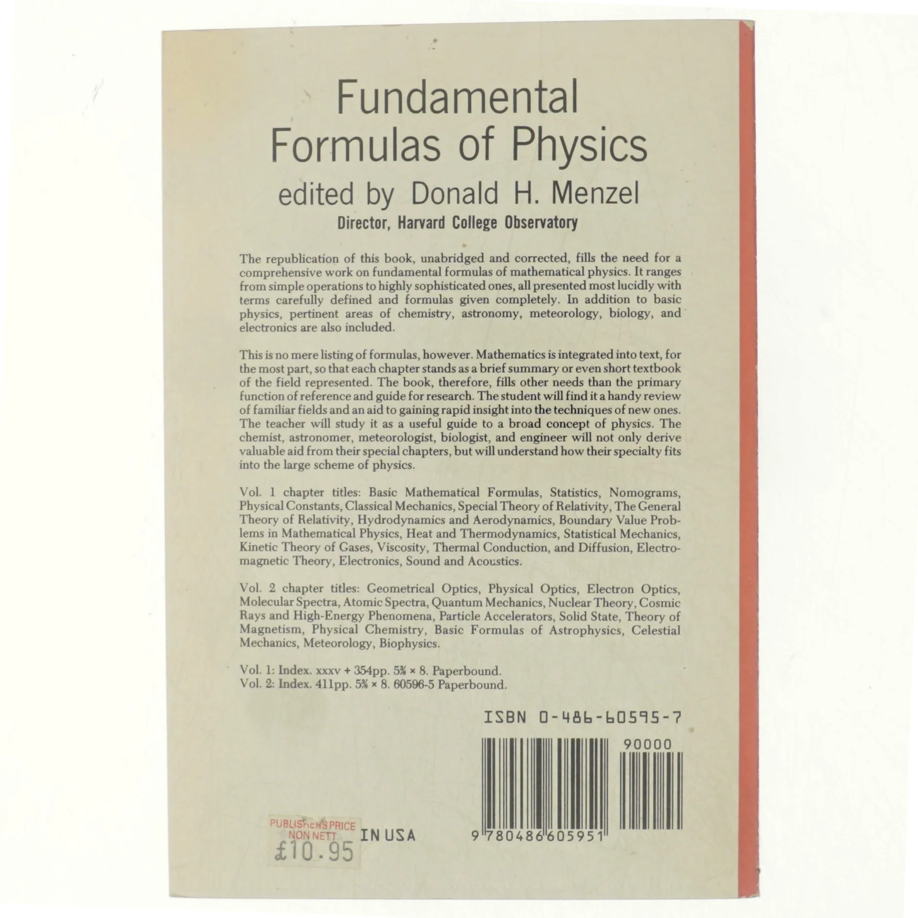 Fundamental formulas of physics af Donald H. Menzel (Bog)