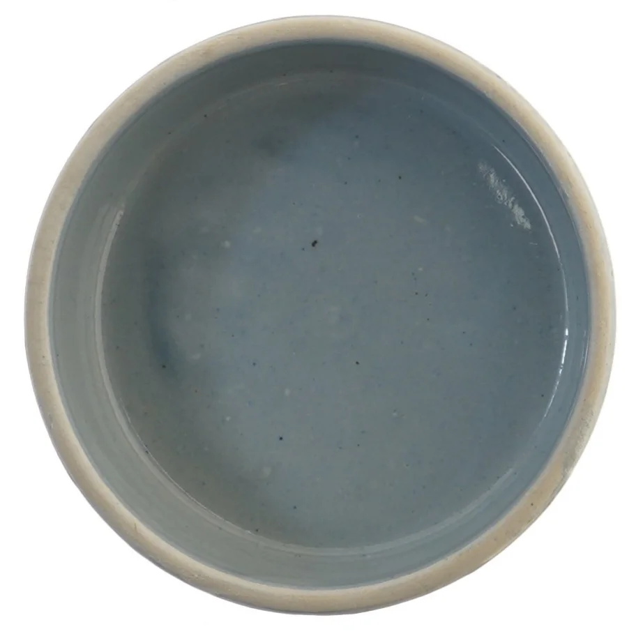 Keramisk skål med blåt mønster (str. Ø 17,5 cm)